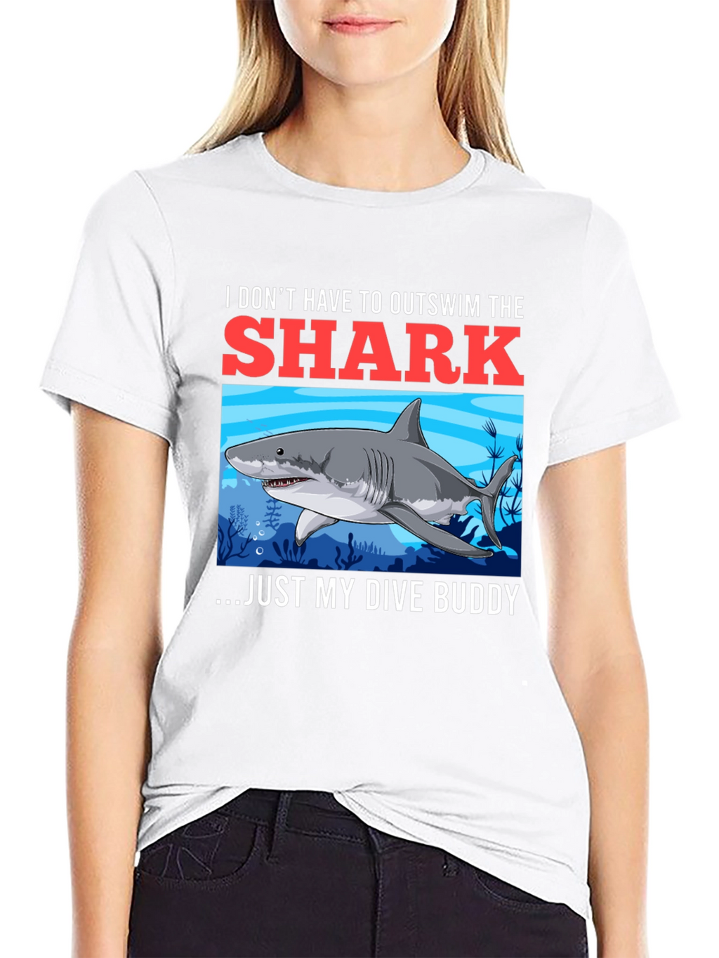 Shark Dive Buddy T-Shirt - Diver Humor Tee