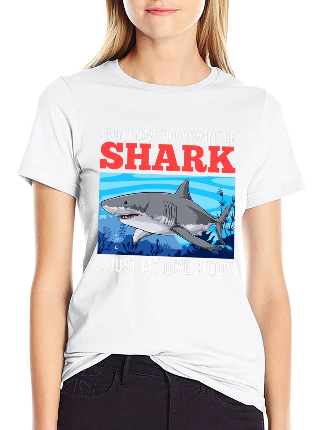 Shark Dive Buddy T-Shirt - Diver Humor Tee