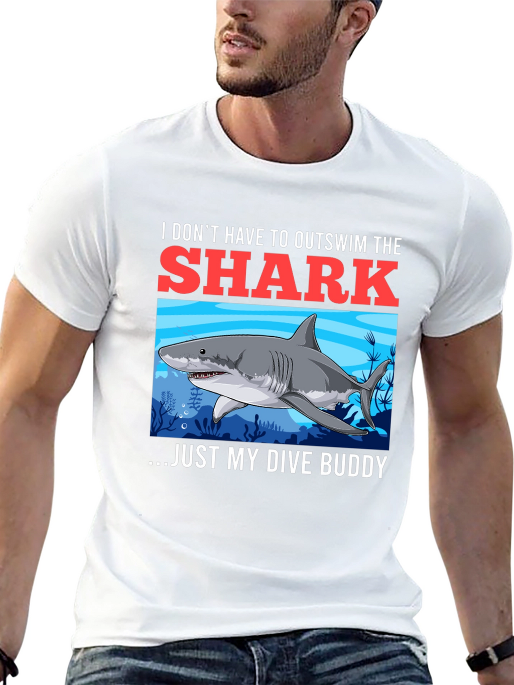 Shark Dive Buddy T-Shirt - Diver Humor Tee