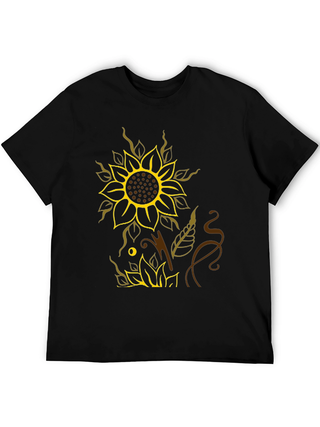 Sunflower Graphic Black T-Shirt - Stylish Casual Wear