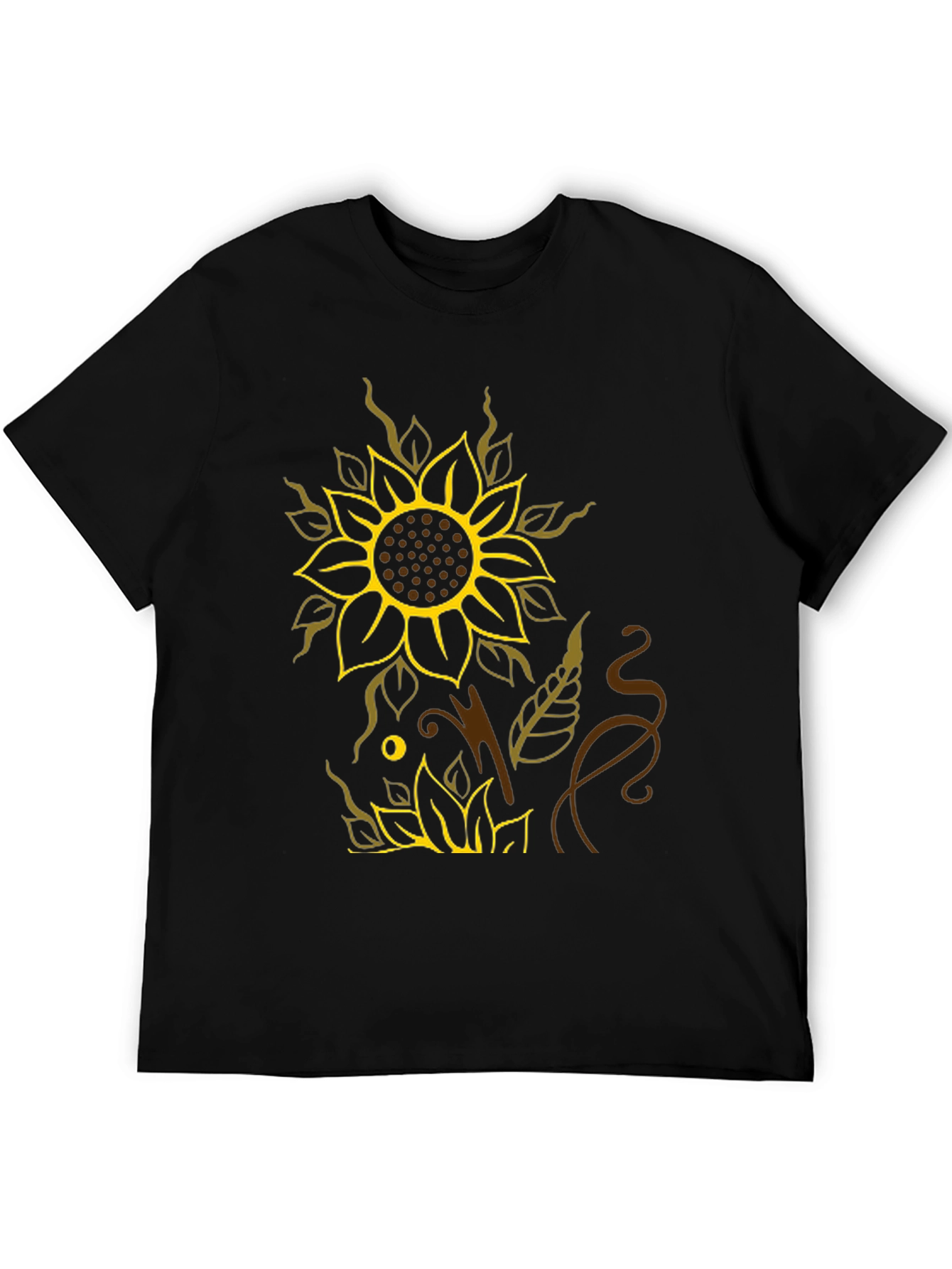 Sunflower Graphic Black T-Shirt - Stylish Casual Wear