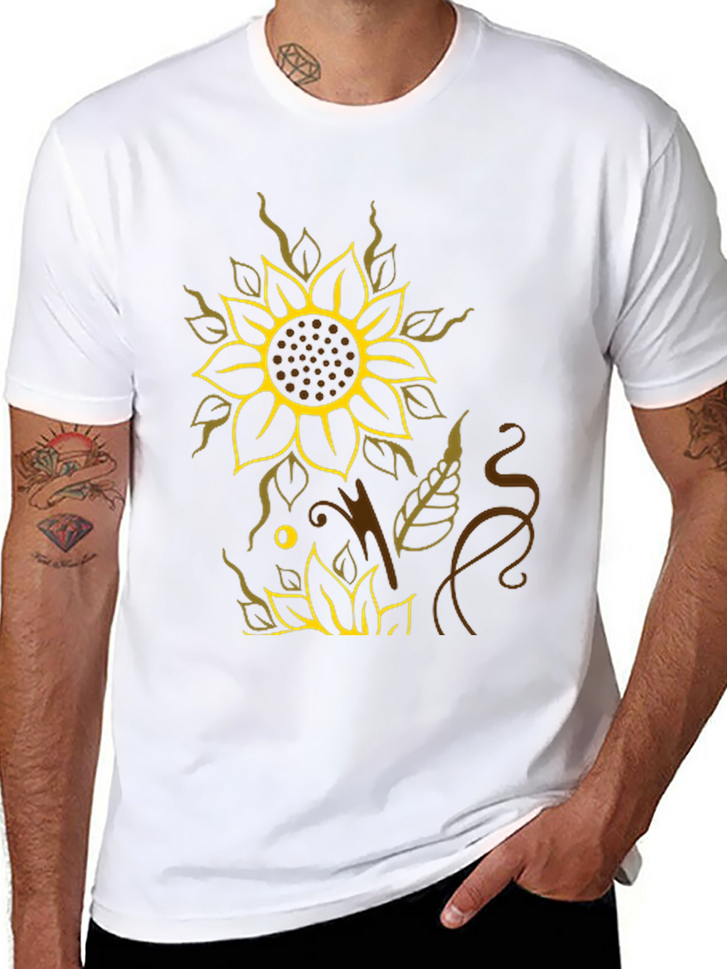 Sunflower Graphic Black T-Shirt - Stylish Casual Wear