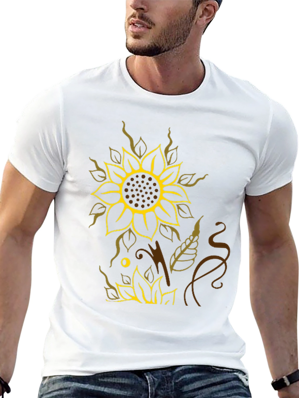 Sunflower Graphic Black T-Shirt - Stylish Casual Wear