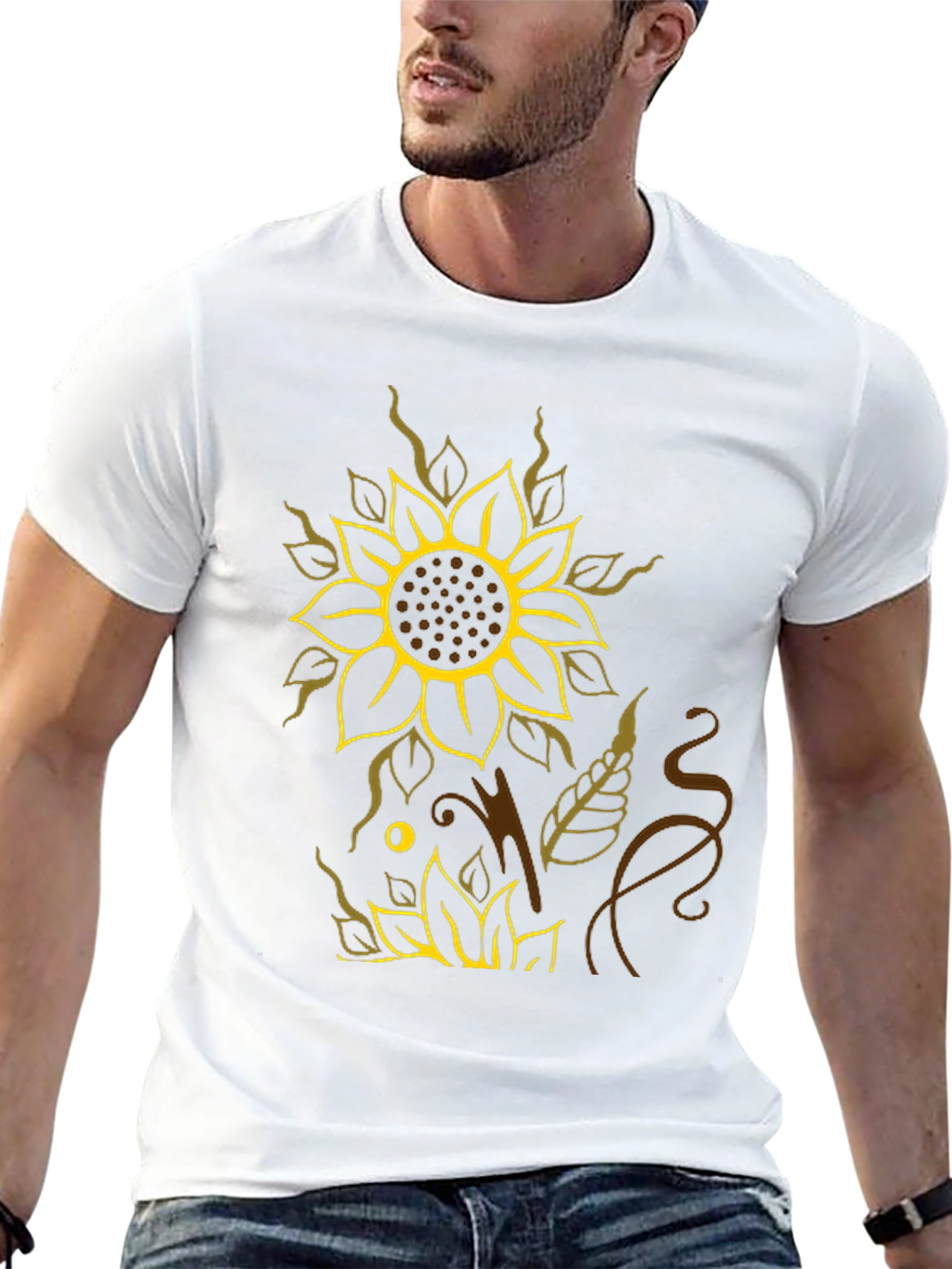 Sunflower Graphic Black T-Shirt - Stylish Casual Wear