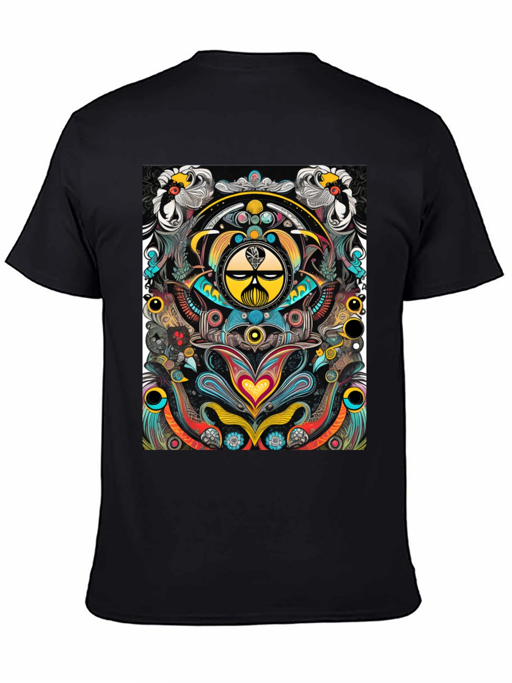 Psychedelic Graphic Tee - Black Cotton T-Shirt