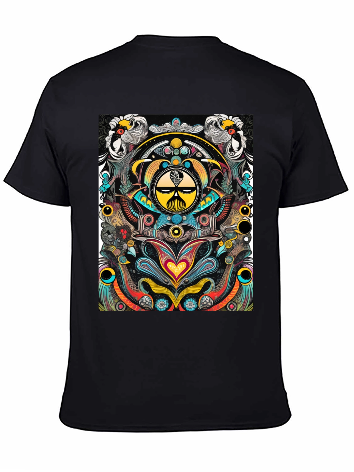 Psychedelic Graphic Tee - Black Cotton T-Shirt