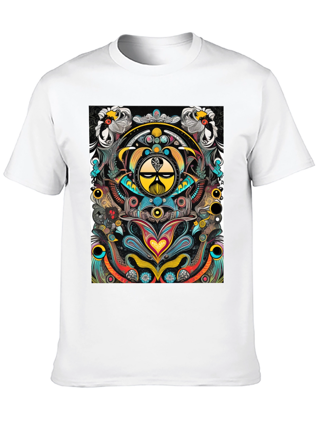 Psychedelic Graphic Tee - Black Cotton T-Shirt