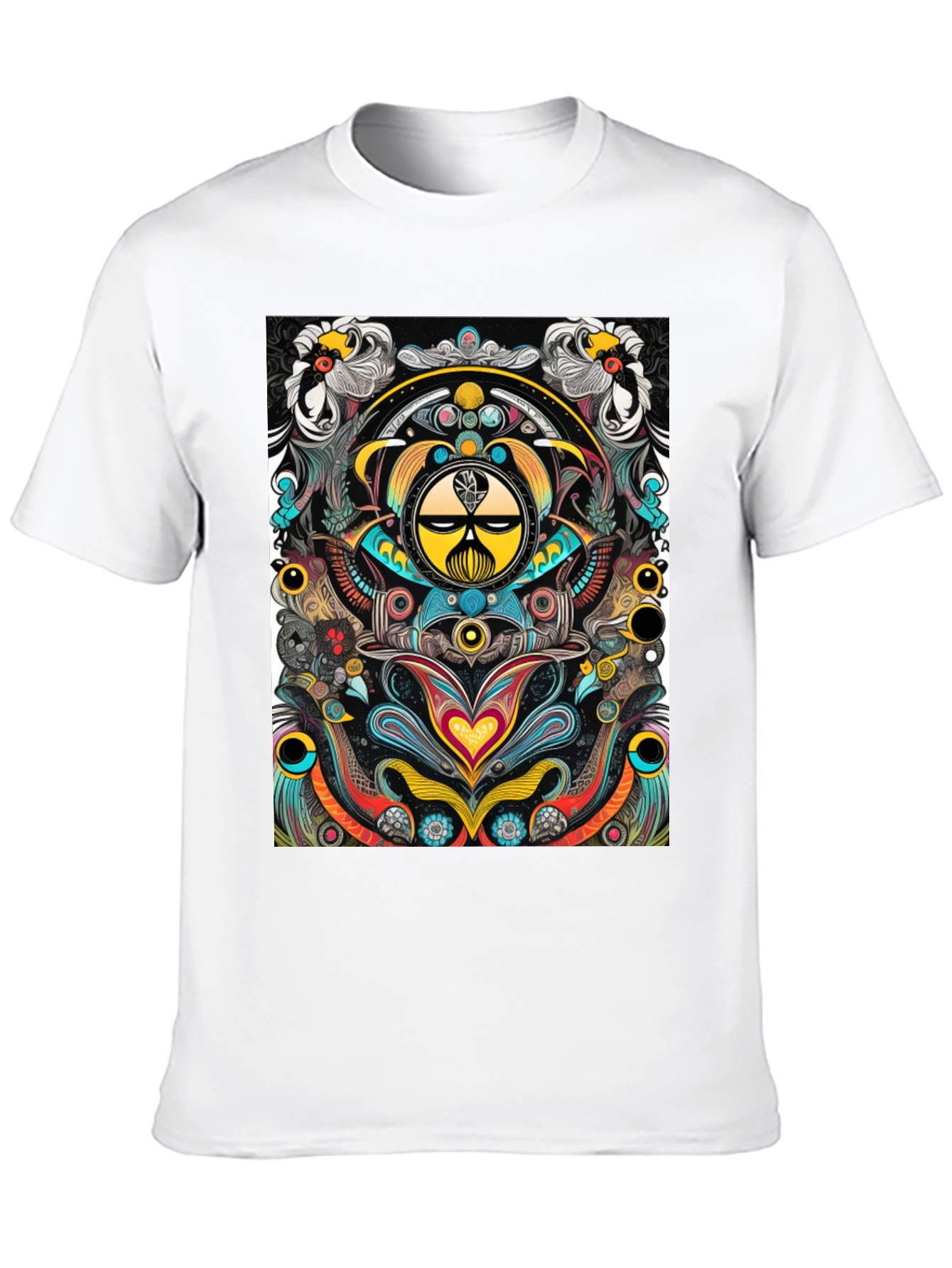 Psychedelic Graphic Tee - Black Cotton T-Shirt
