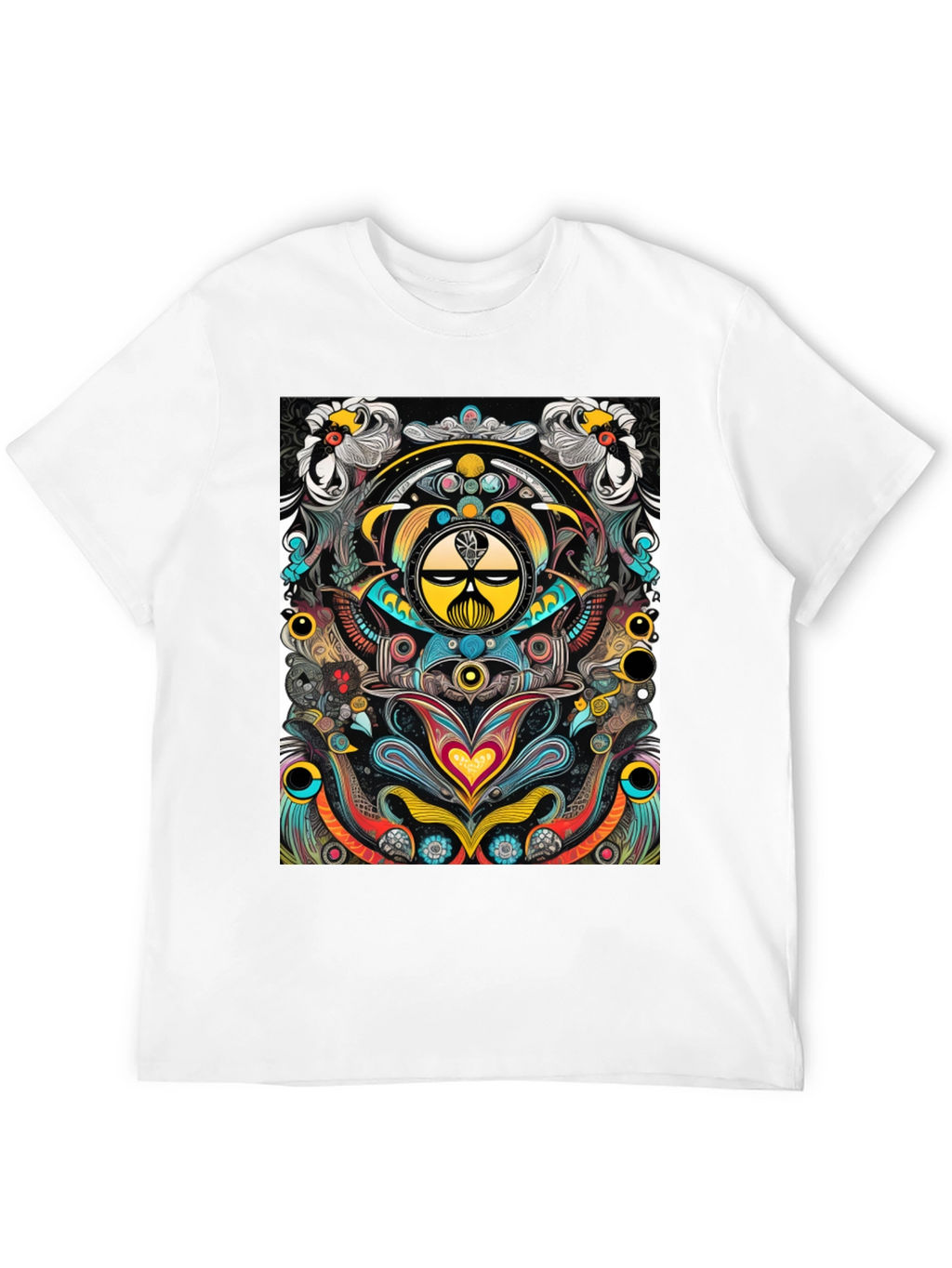 Psychedelic Graphic Tee - Black Cotton T-Shirt