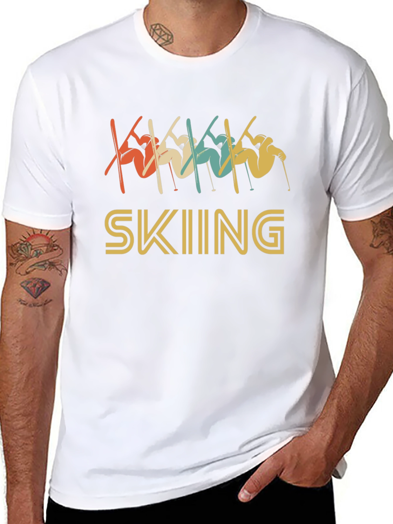 Retro Skiing Graphic T-Shirt