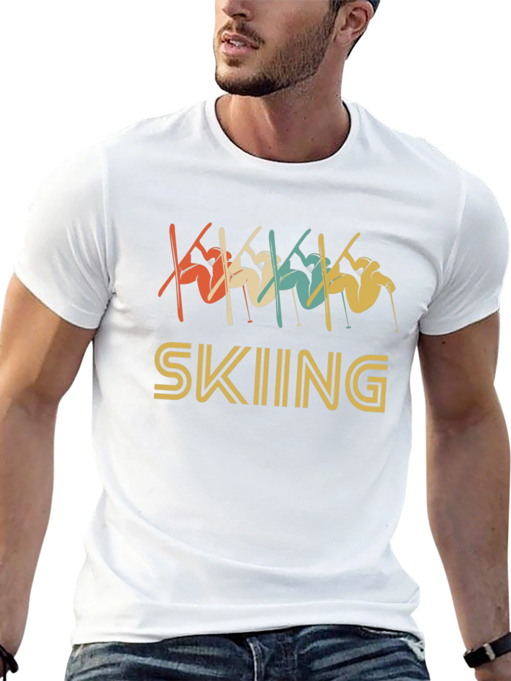 Retro Skiing Graphic T-Shirt