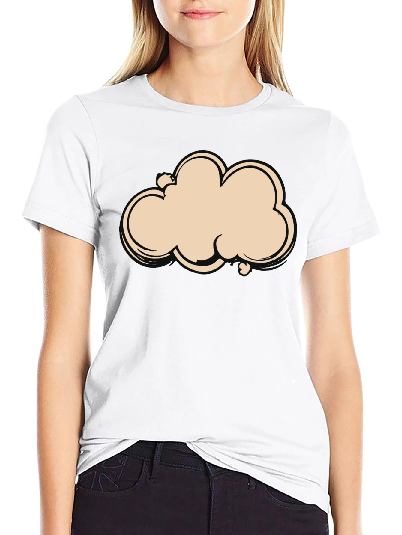 Cloud Graphic Tee - Black Cotton T-Shirt