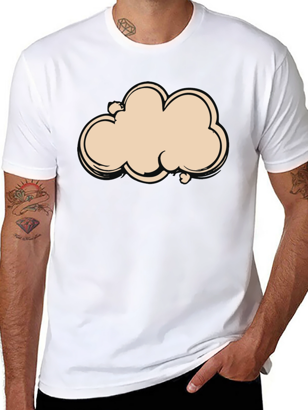 Cloud Graphic Tee - Black Cotton T-Shirt