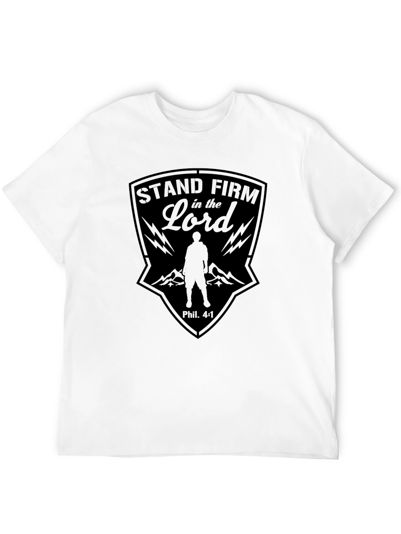 Stand Firm In The Lord Mens Black T-Shirt