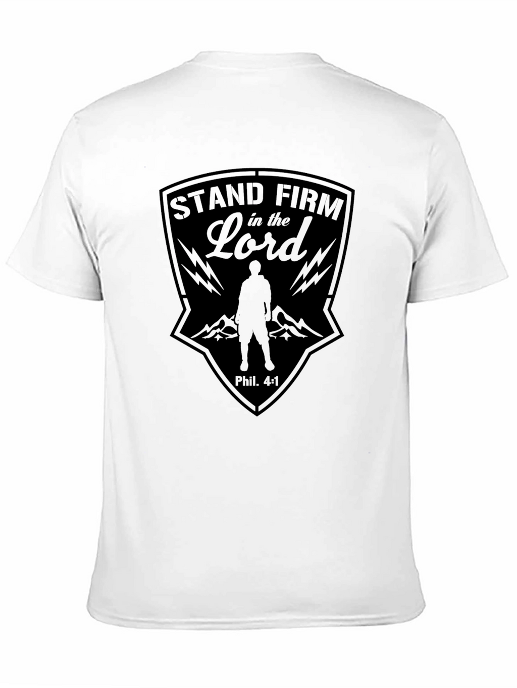 Stand Firm In The Lord Mens Black T-Shirt