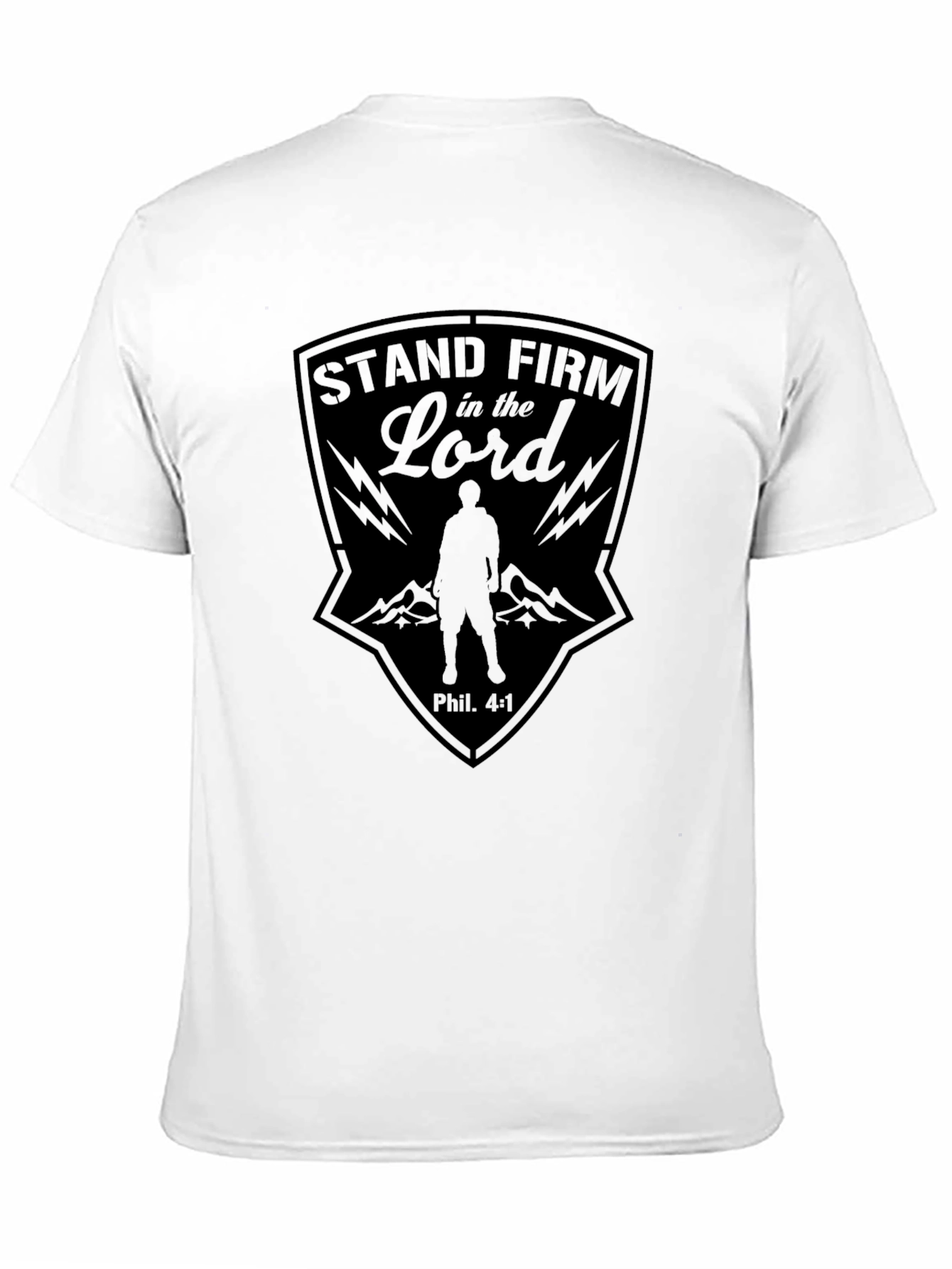 Stand Firm In The Lord Mens Black T-Shirt