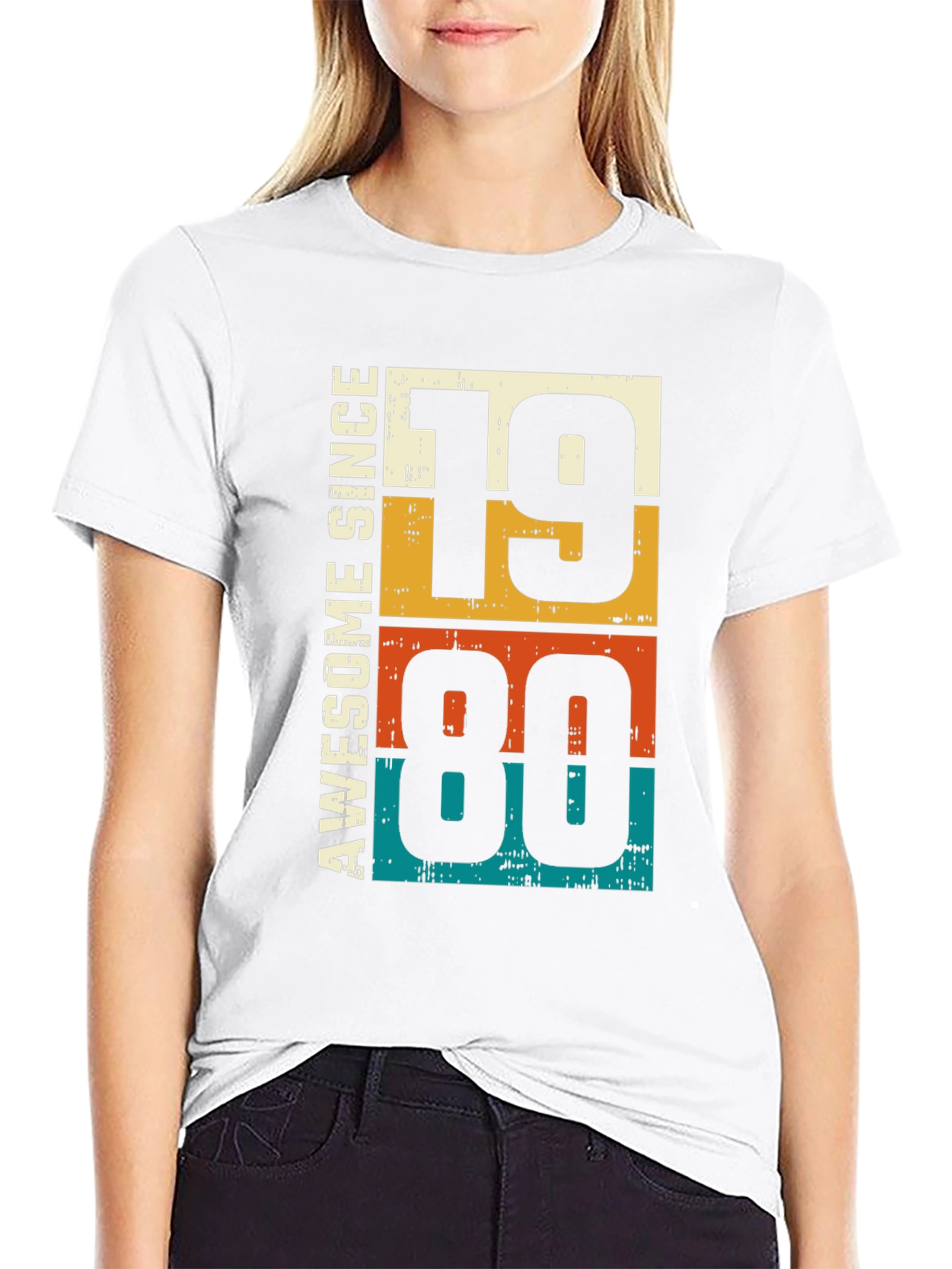 Awesome Since 1980 Graphic Tee - Retro Birthday Gift
