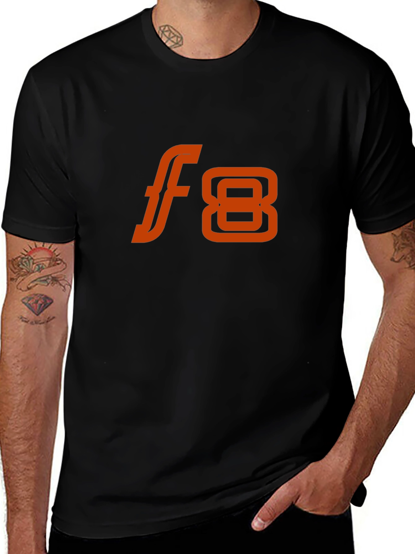 F8 Graphic Tee - Stylish Black Cotton Blend T-Shirt