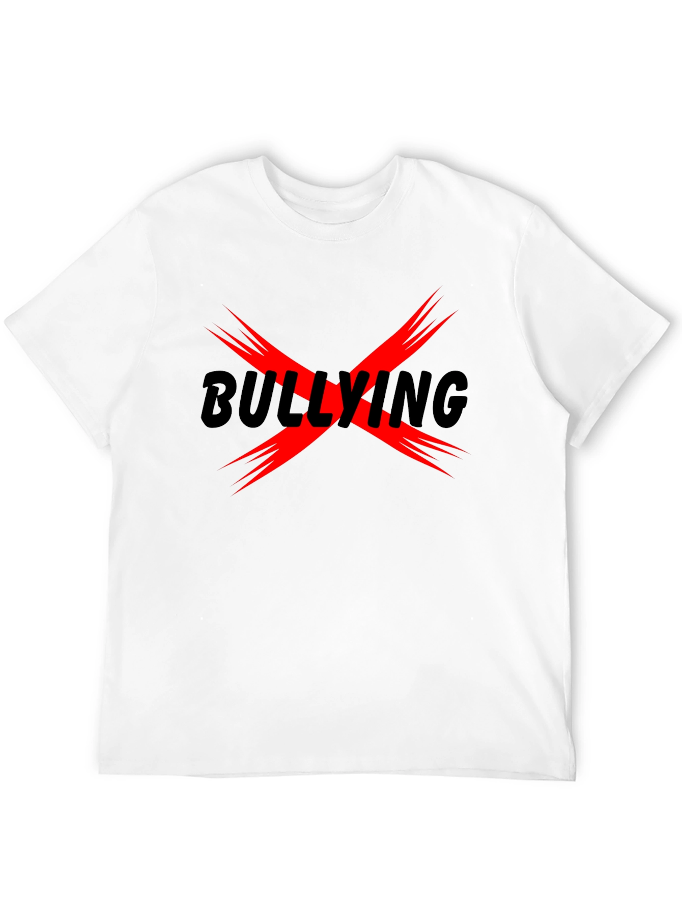 Anti-Bullying T-Shirt - Black Tee with Bold Red X Design