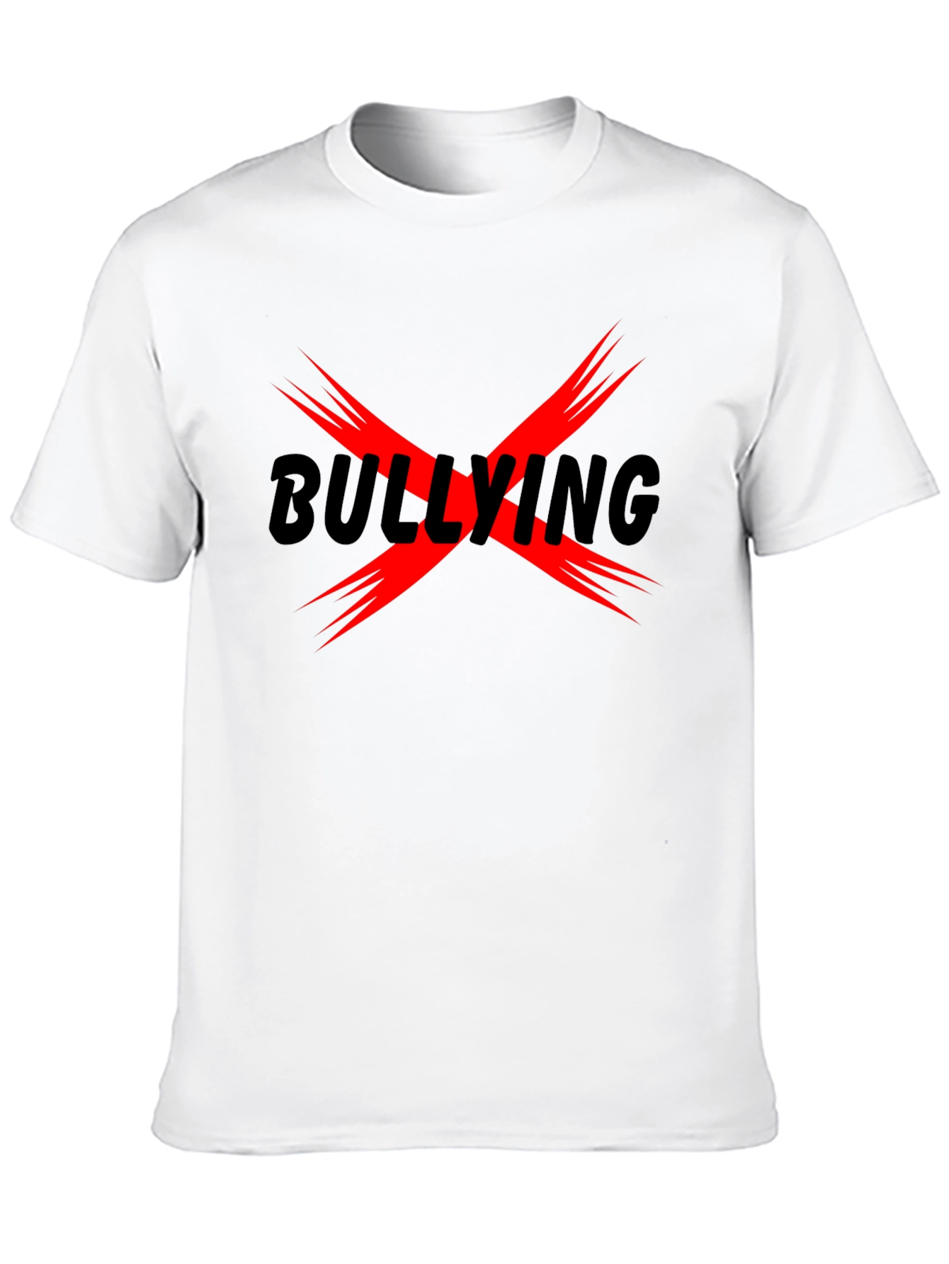 Anti-Bullying T-Shirt - Black Tee with Bold Red X Design