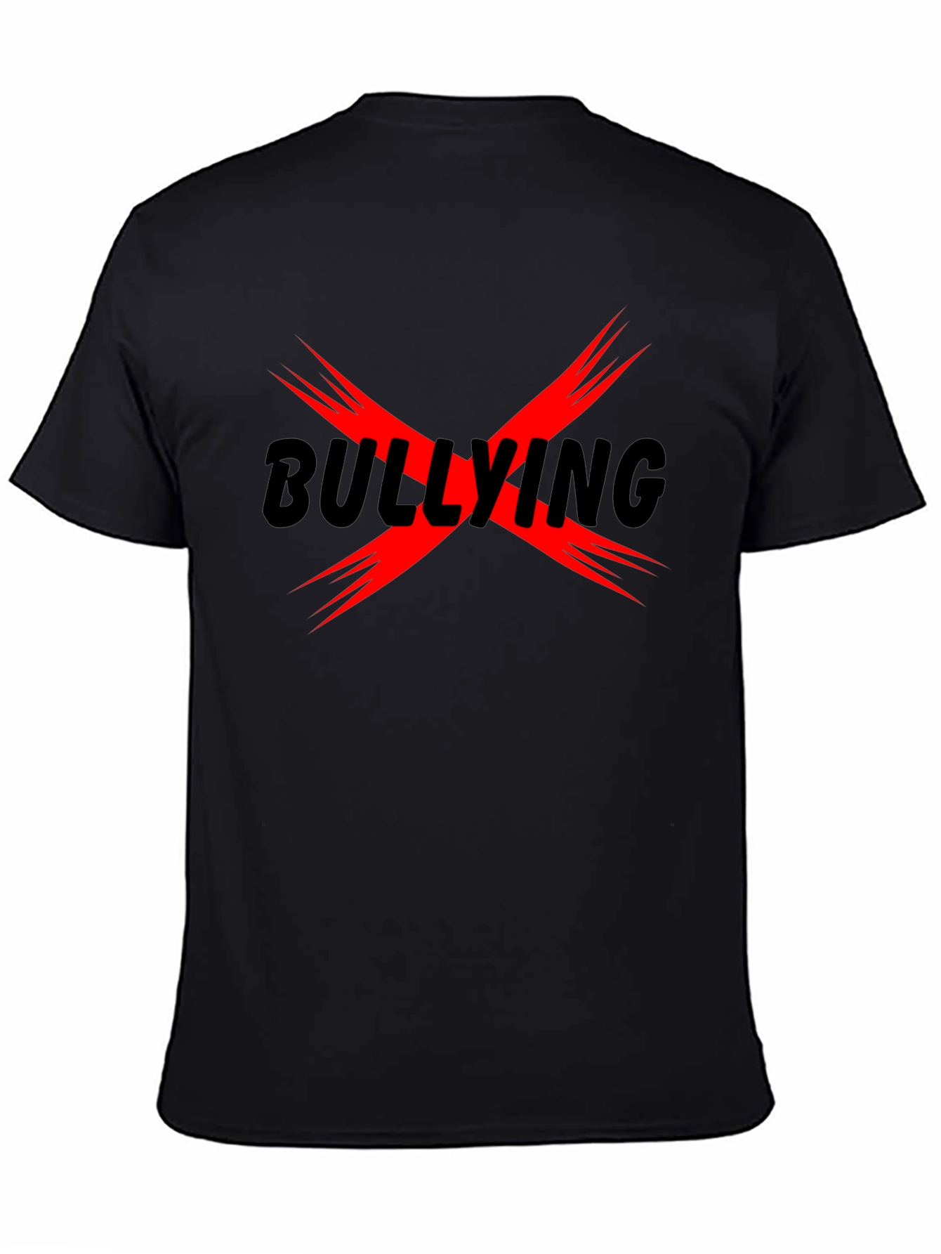 Anti-Bullying T-Shirt - Black Tee with Bold Red X Design