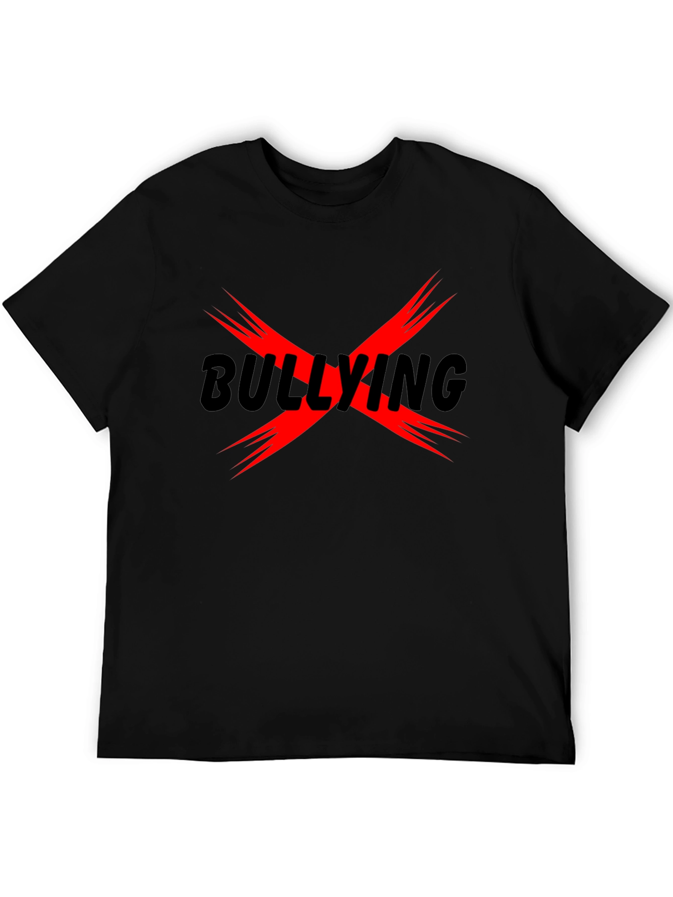 Anti-Bullying T-Shirt - Black Tee with Bold Red X Design