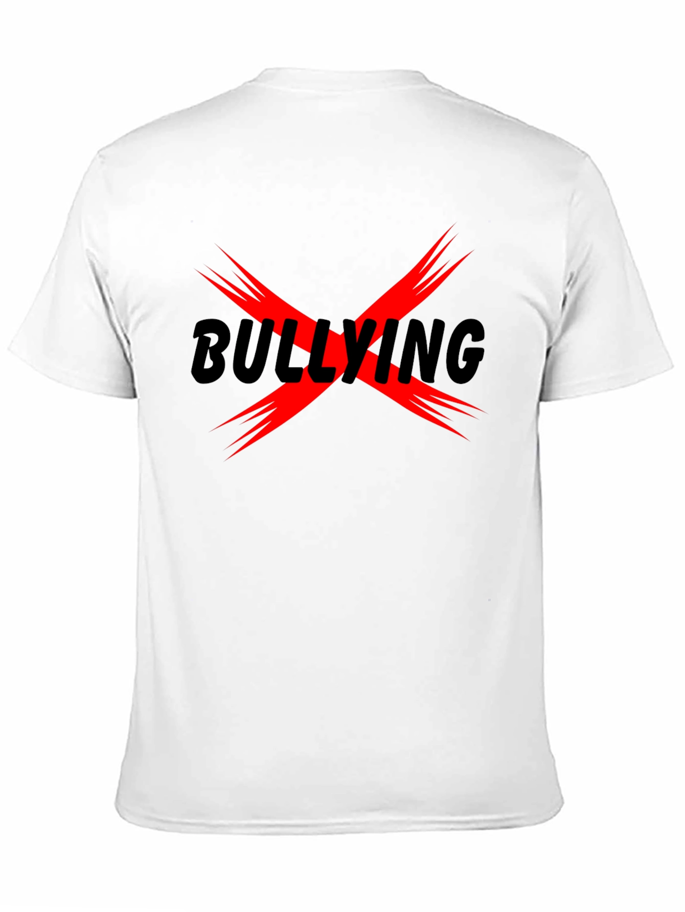 Anti-Bullying T-Shirt - Black Tee with Bold Red X Design