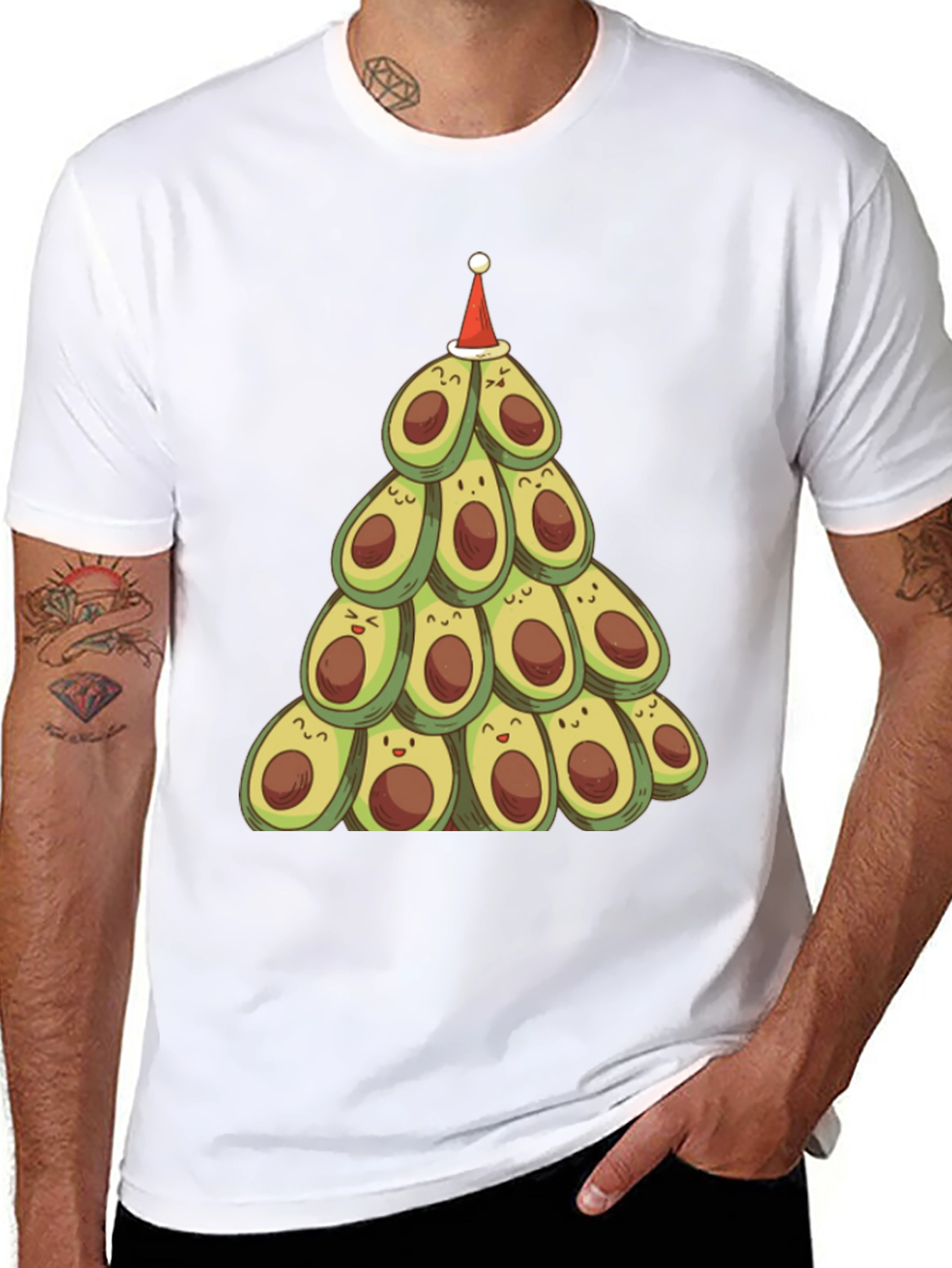 Festive Avocado Christmas Tree T-Shirt