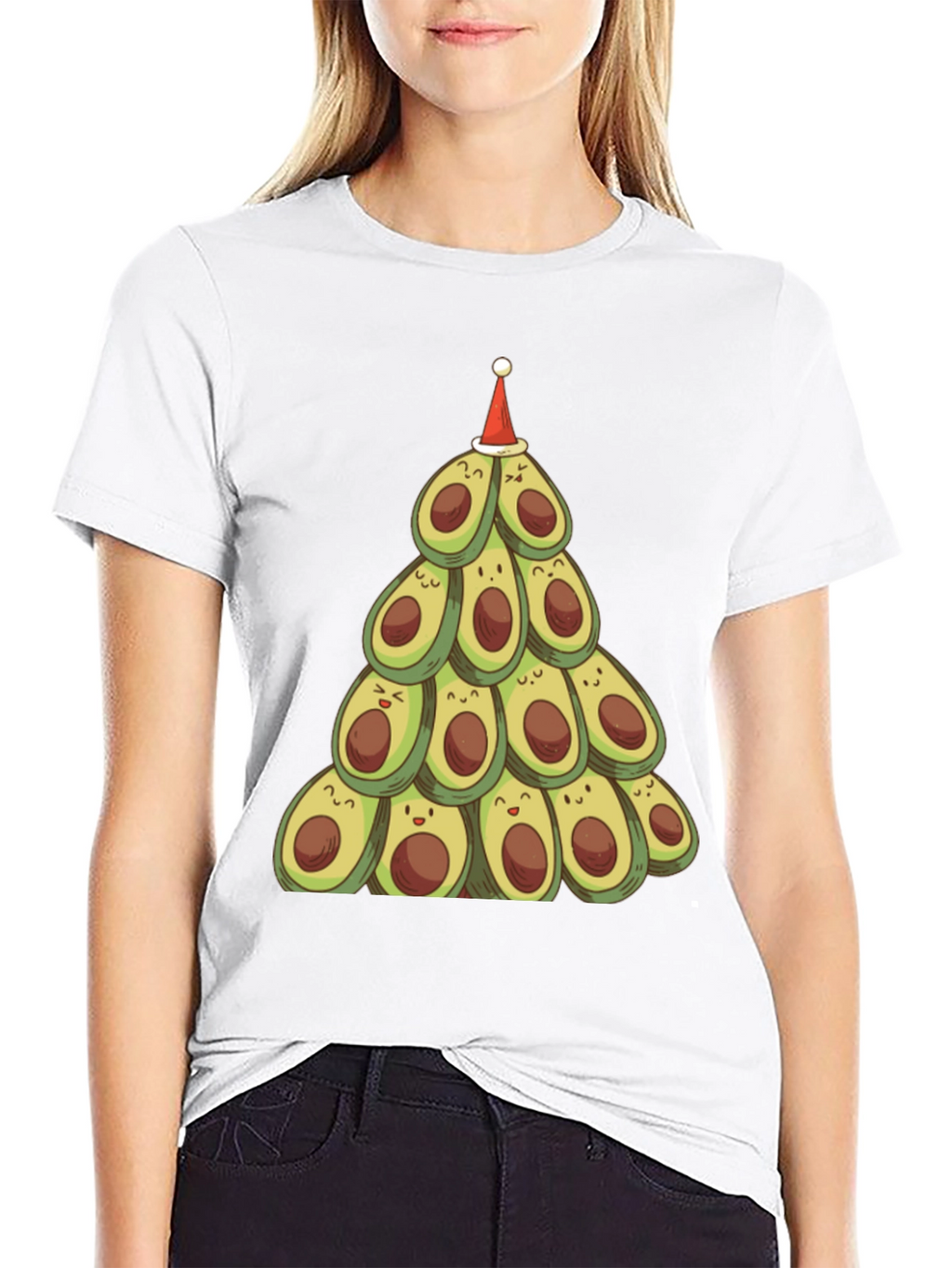 Festive Avocado Christmas Tree T-Shirt
