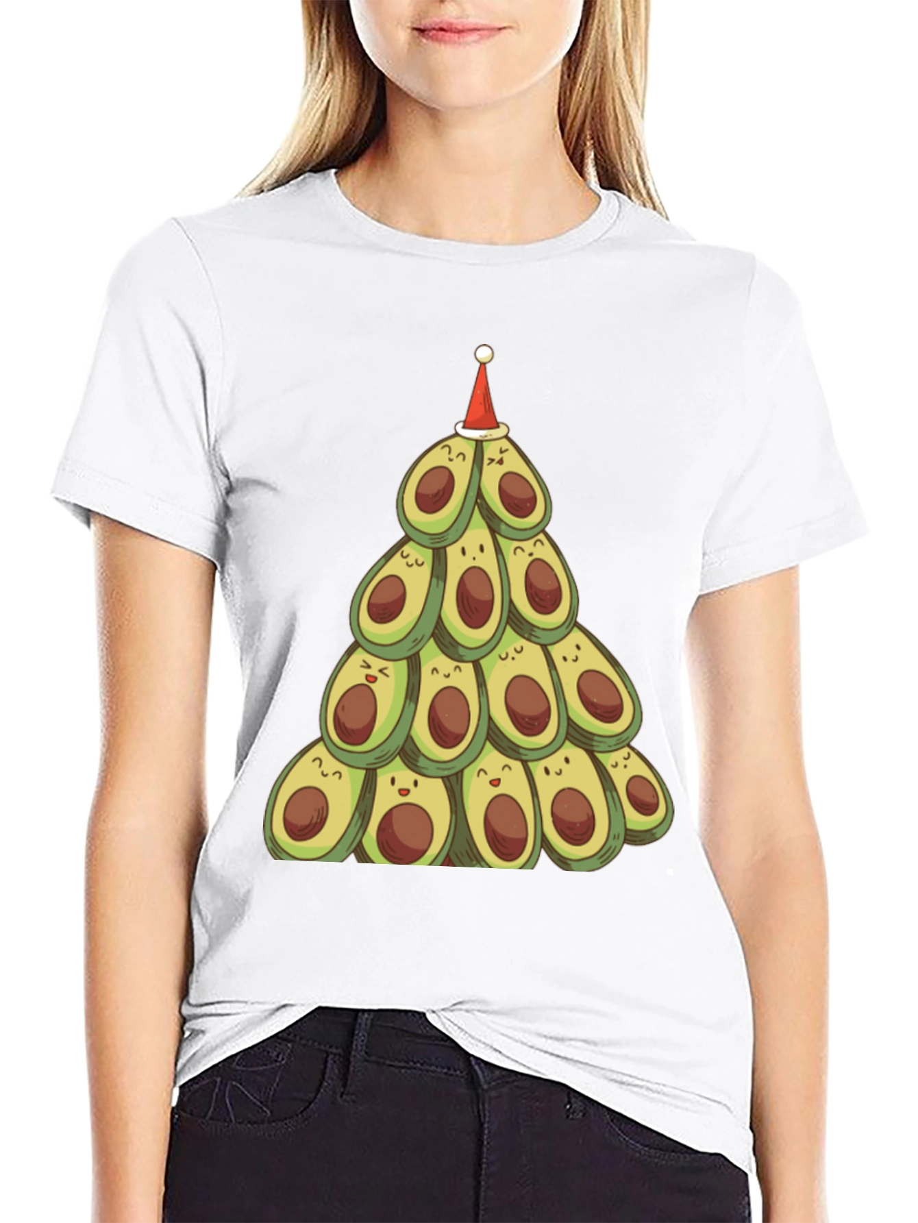 Festive Avocado Christmas Tree T-Shirt