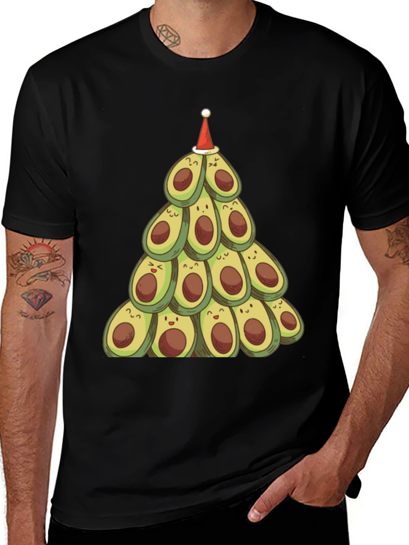 Festive Avocado Christmas Tree T-Shirt