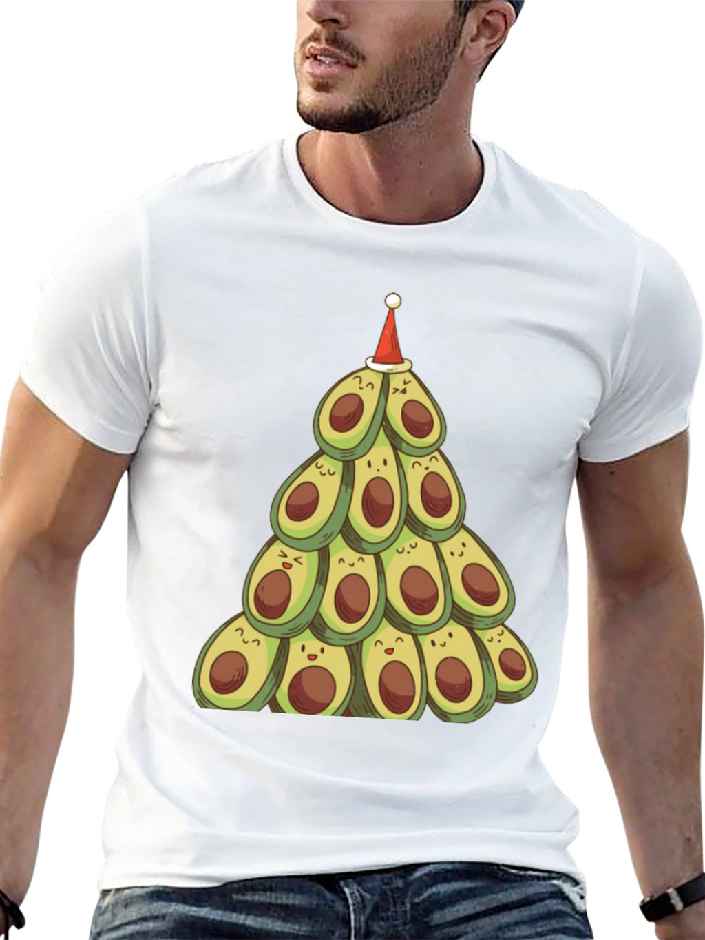 Festive Avocado Christmas Tree T-Shirt