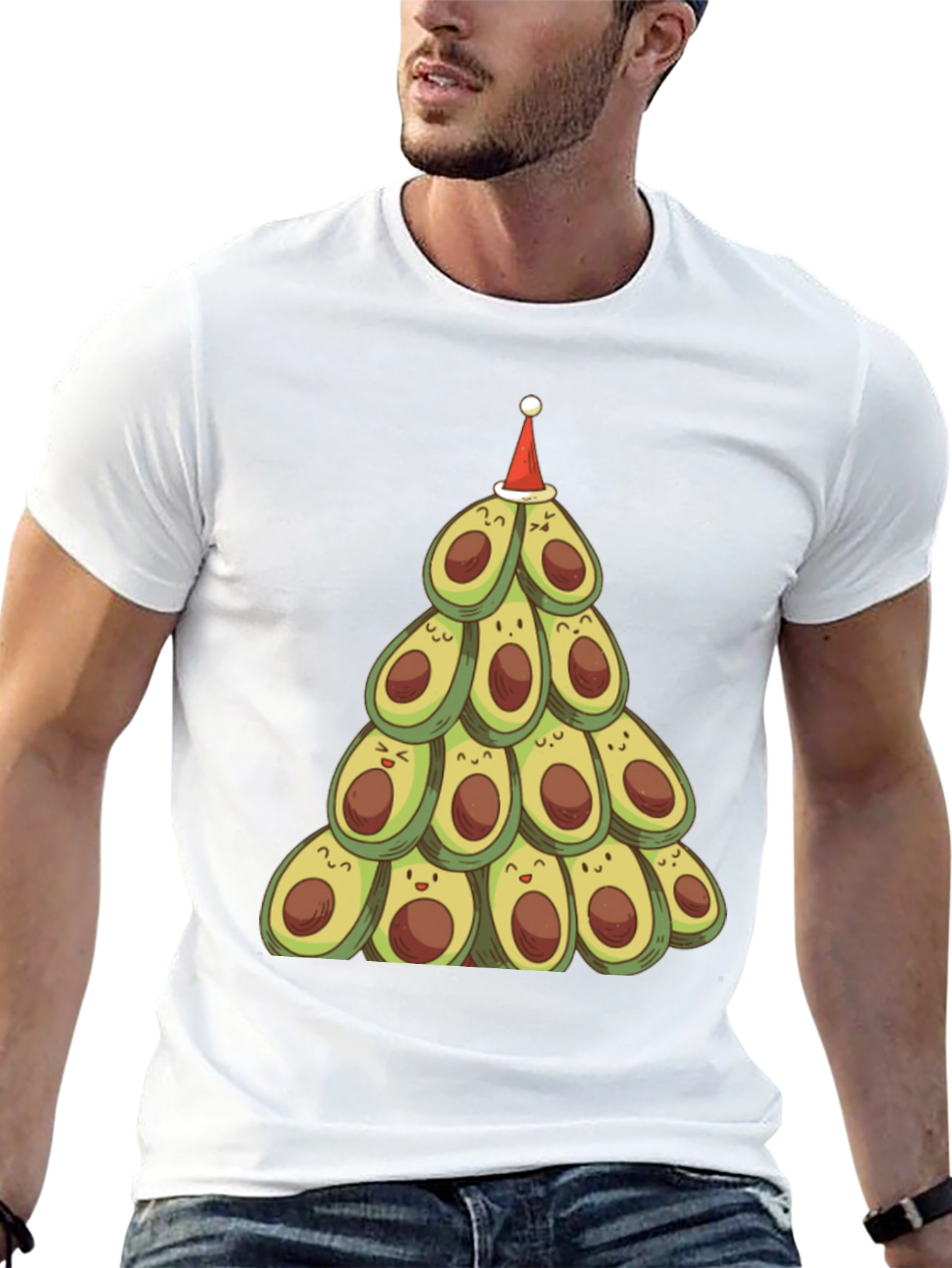 Festive Avocado Christmas Tree T-Shirt
