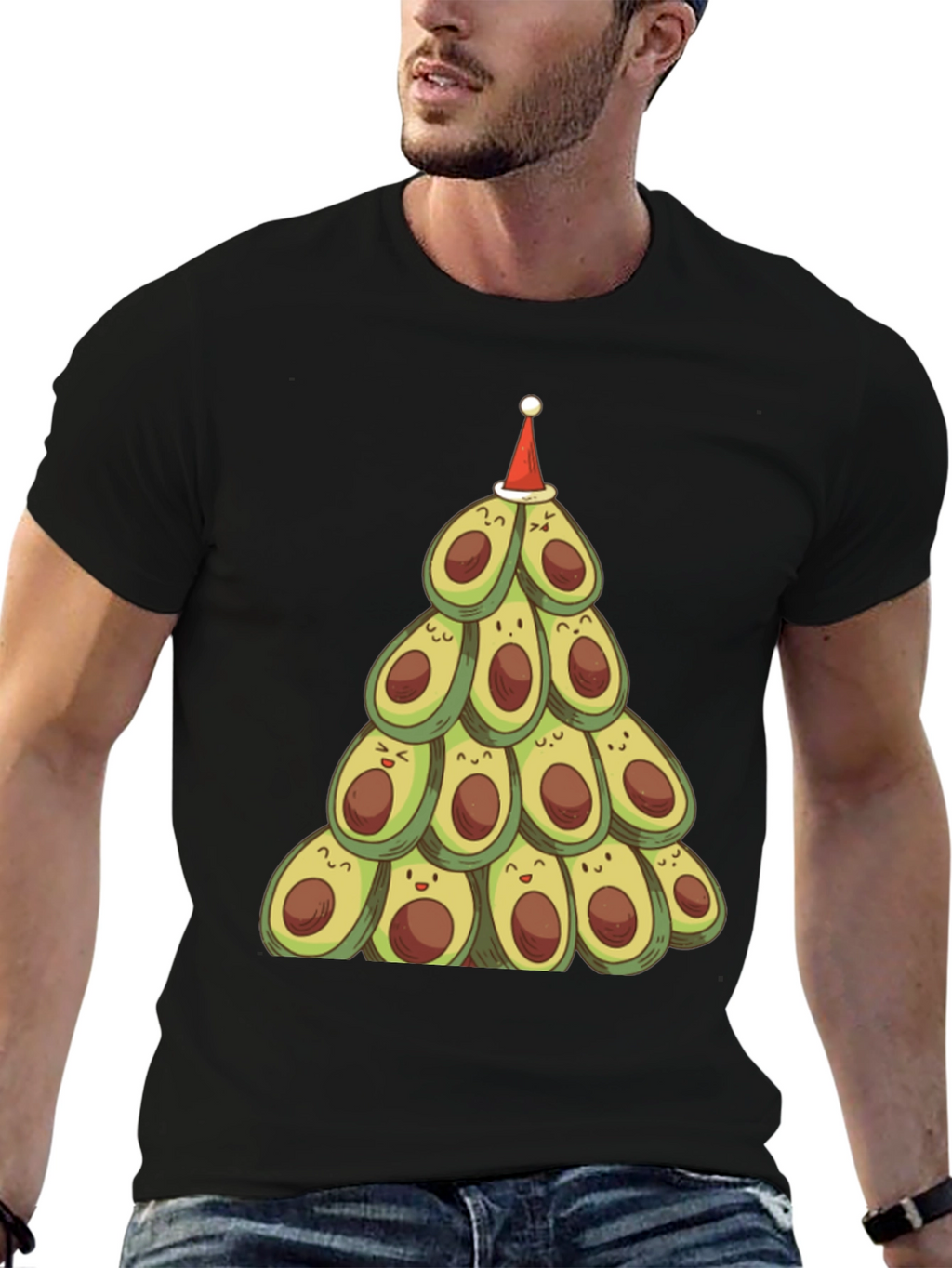 Festive Avocado Christmas Tree T-Shirt