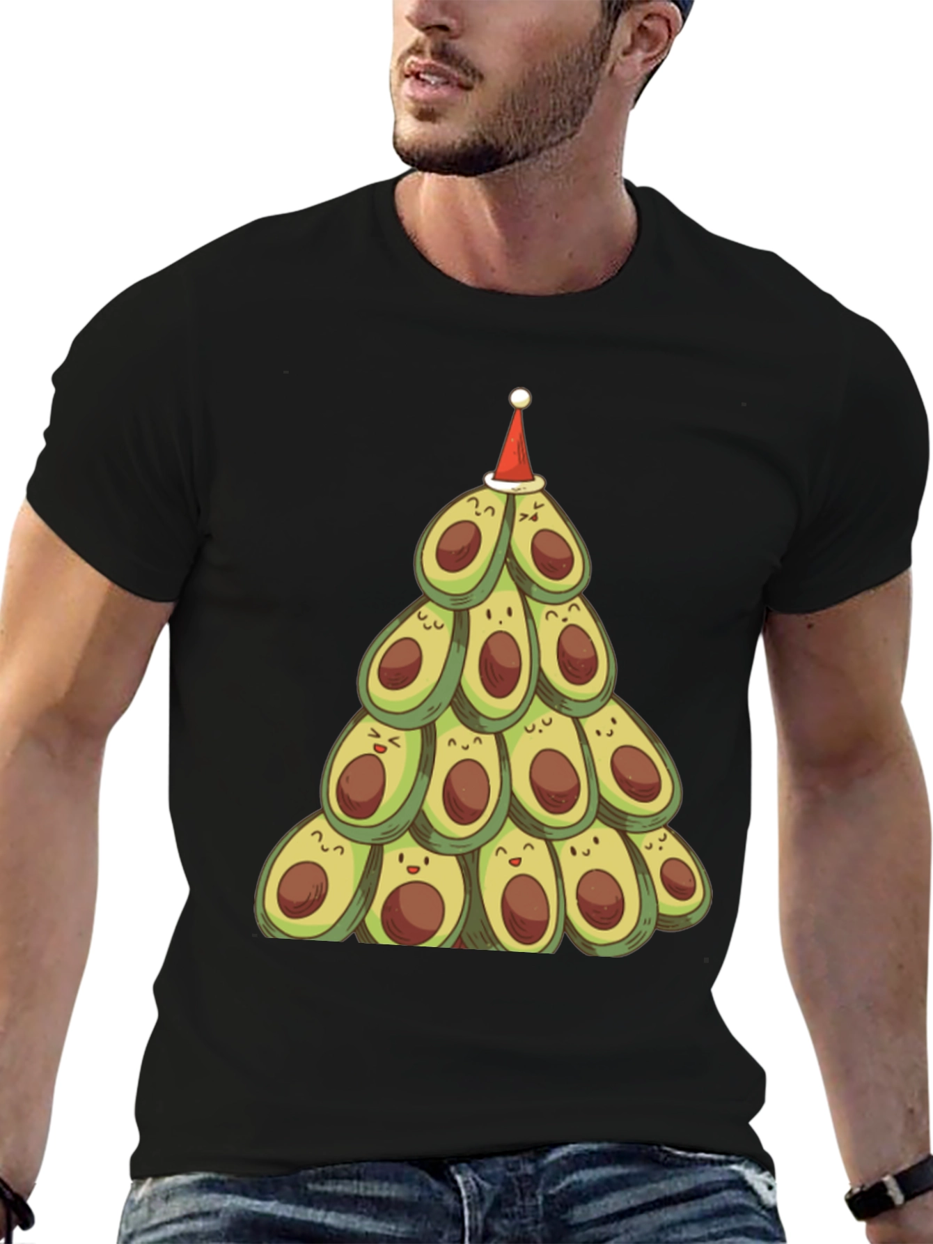 Festive Avocado Christmas Tree T-Shirt