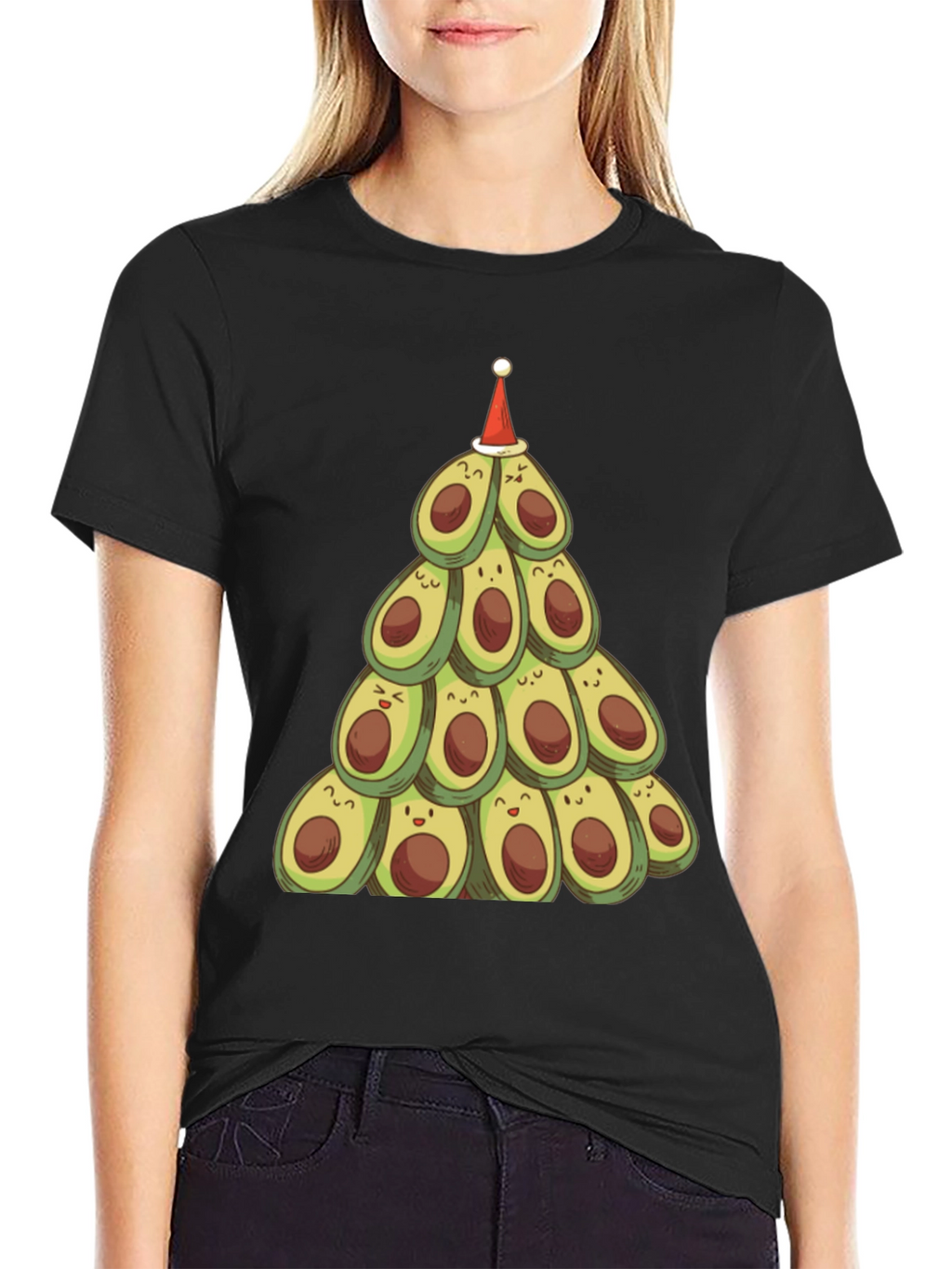 Festive Avocado Christmas Tree T-Shirt