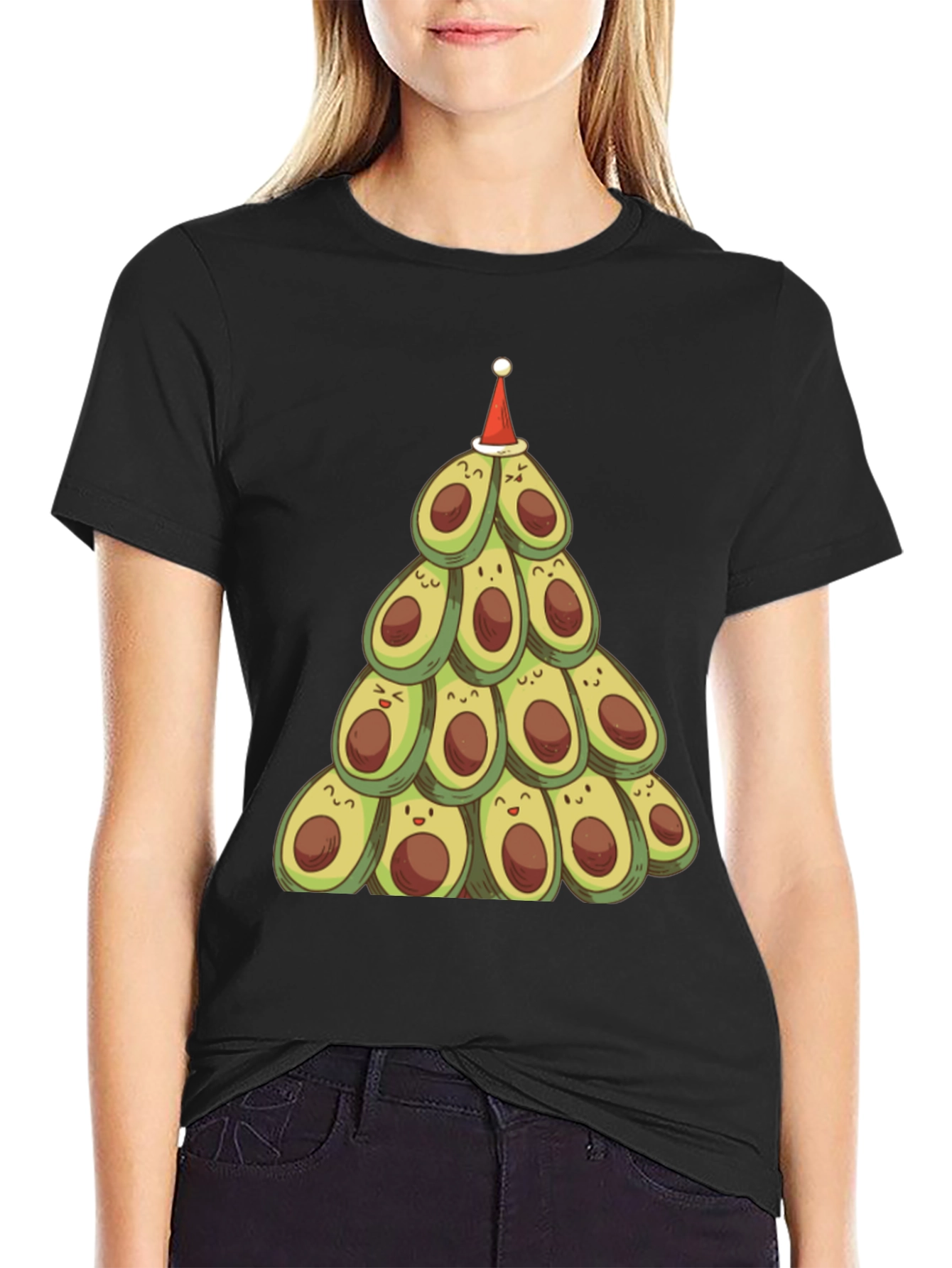 Festive Avocado Christmas Tree T-Shirt
