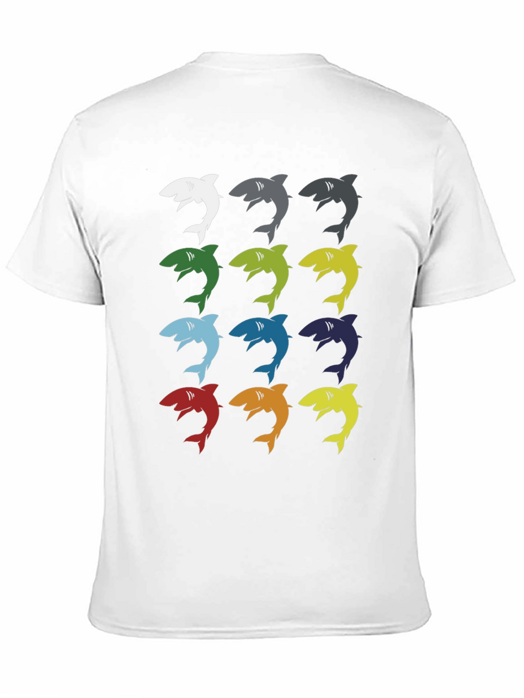 Shark Pop Art Graphic Print Tee - Black