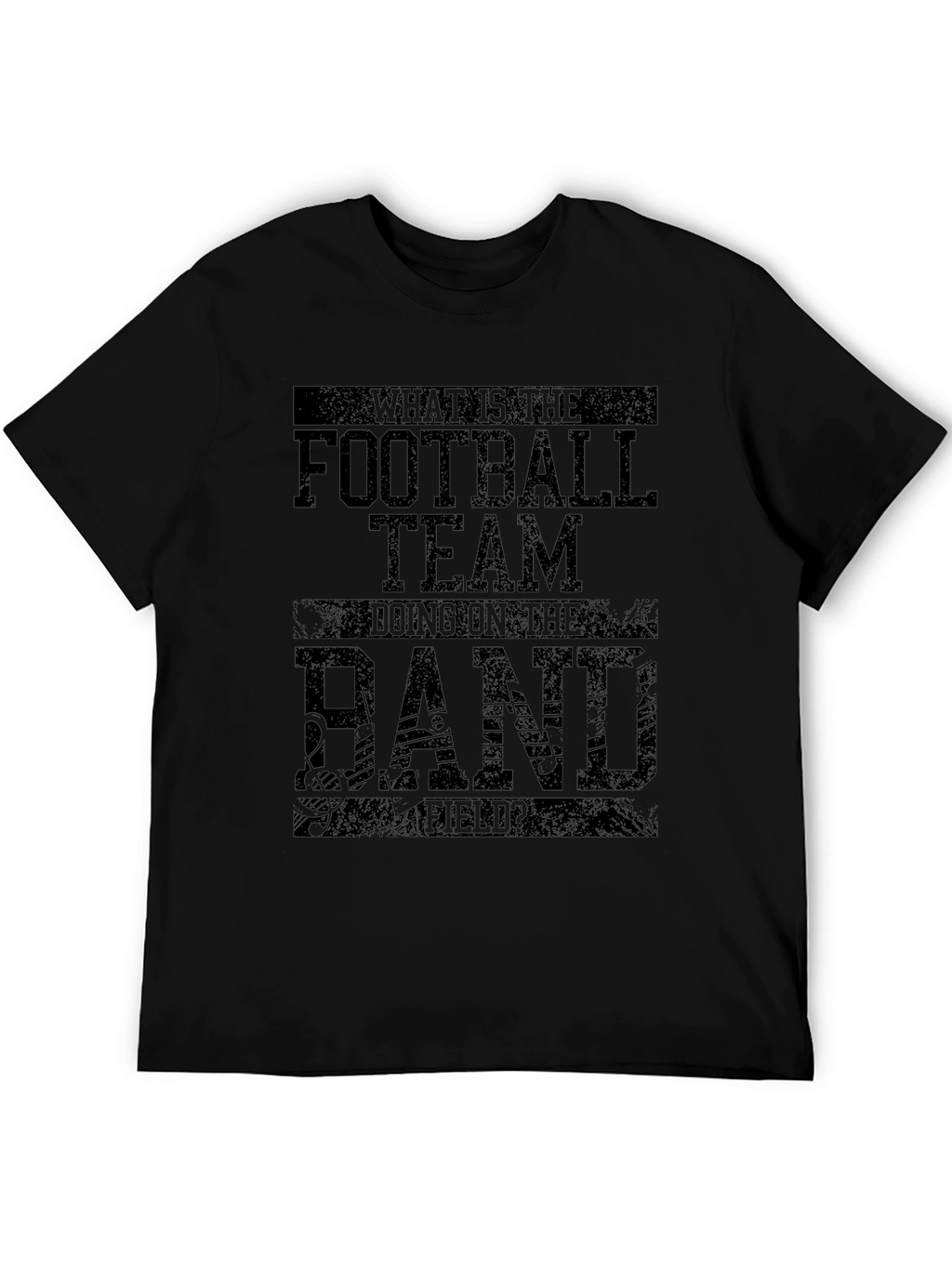 Funny Football Team Band Field Black T-Shirt