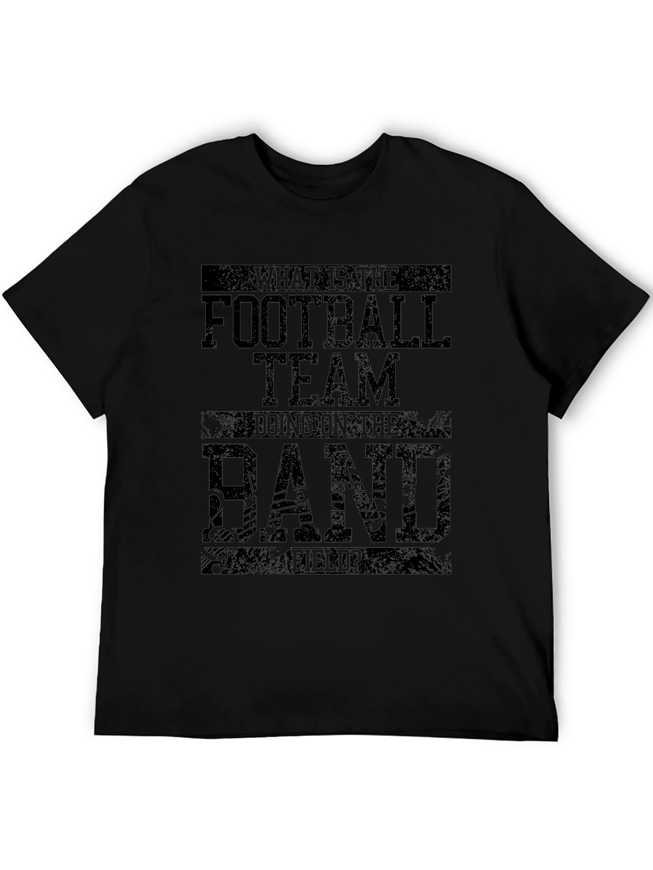 Funny Football Team Band Field Black T-Shirt