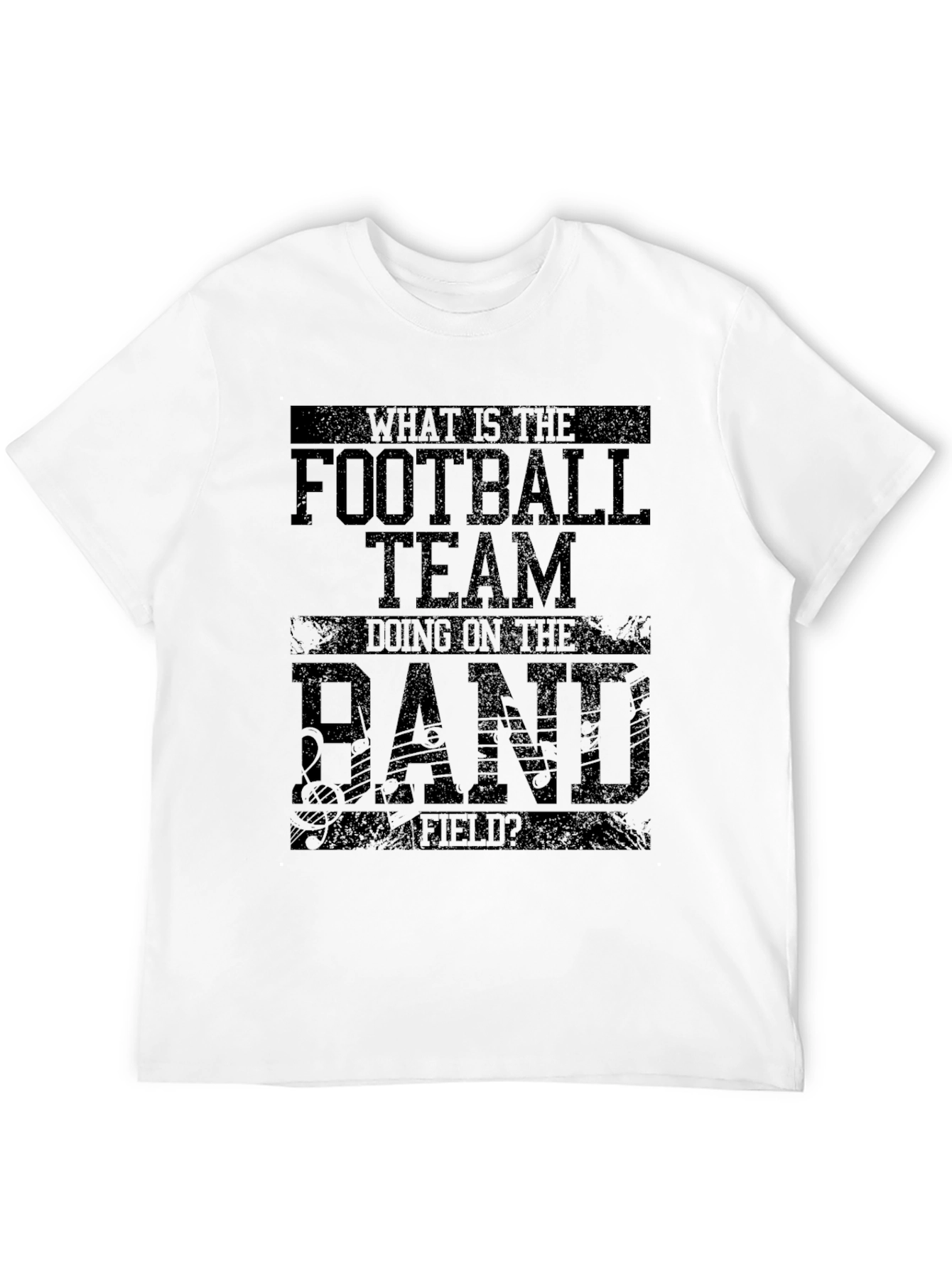 Funny Football Team Band Field Black T-Shirt