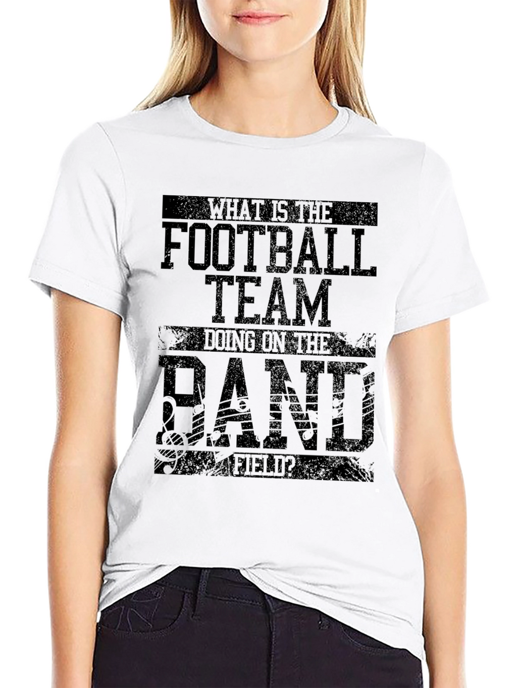 Funny Football Team Band Field Black T-Shirt