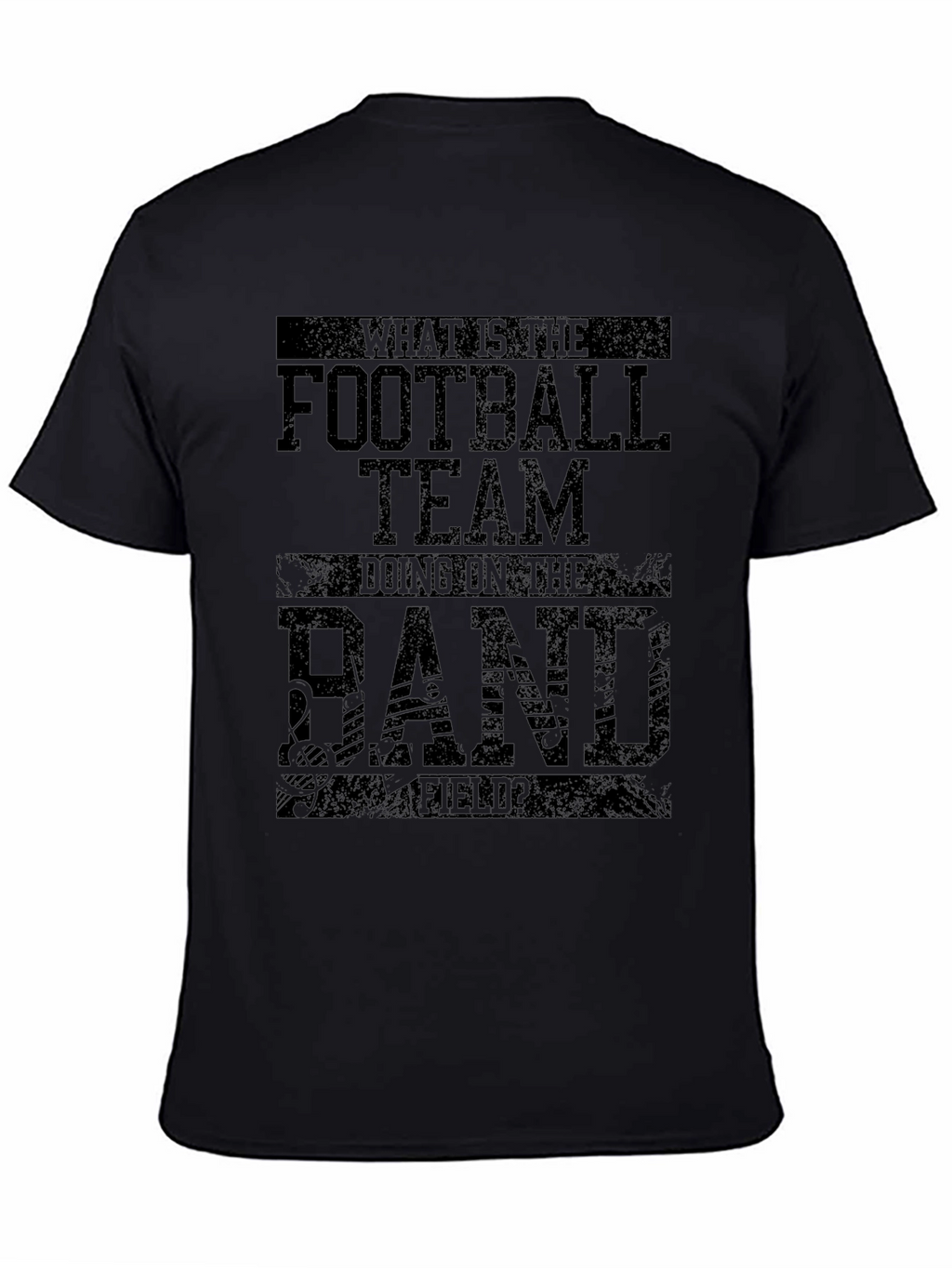 Funny Football Team Band Field Black T-Shirt