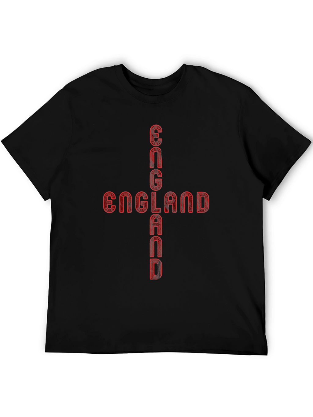 England Graphic Tee - Red Print Black T-Shirt