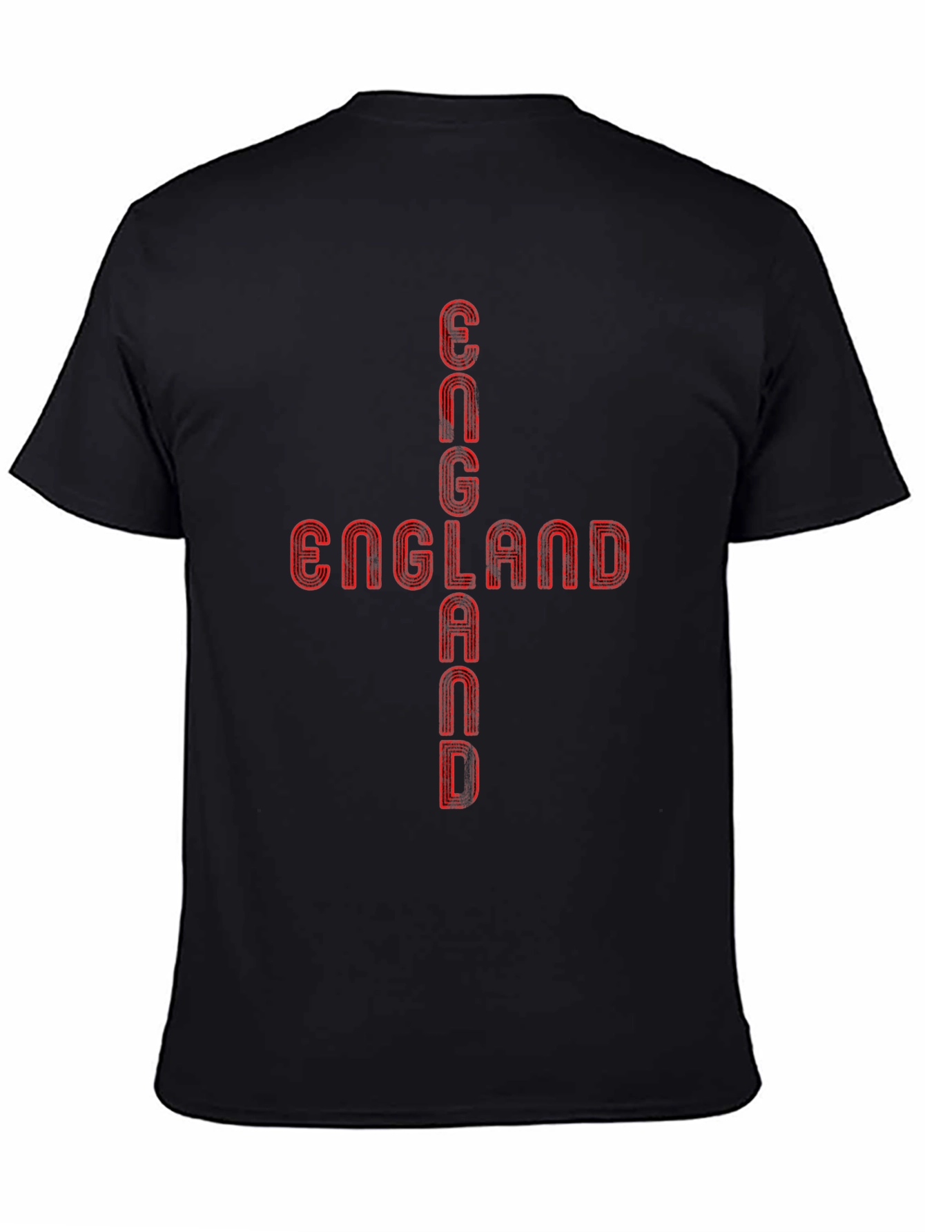 England Graphic Tee - Red Print Black T-Shirt
