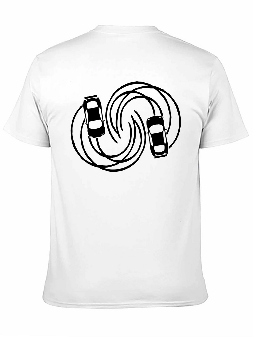 Drifting Cars Graphic Tee - Sleek Black T-Shirt