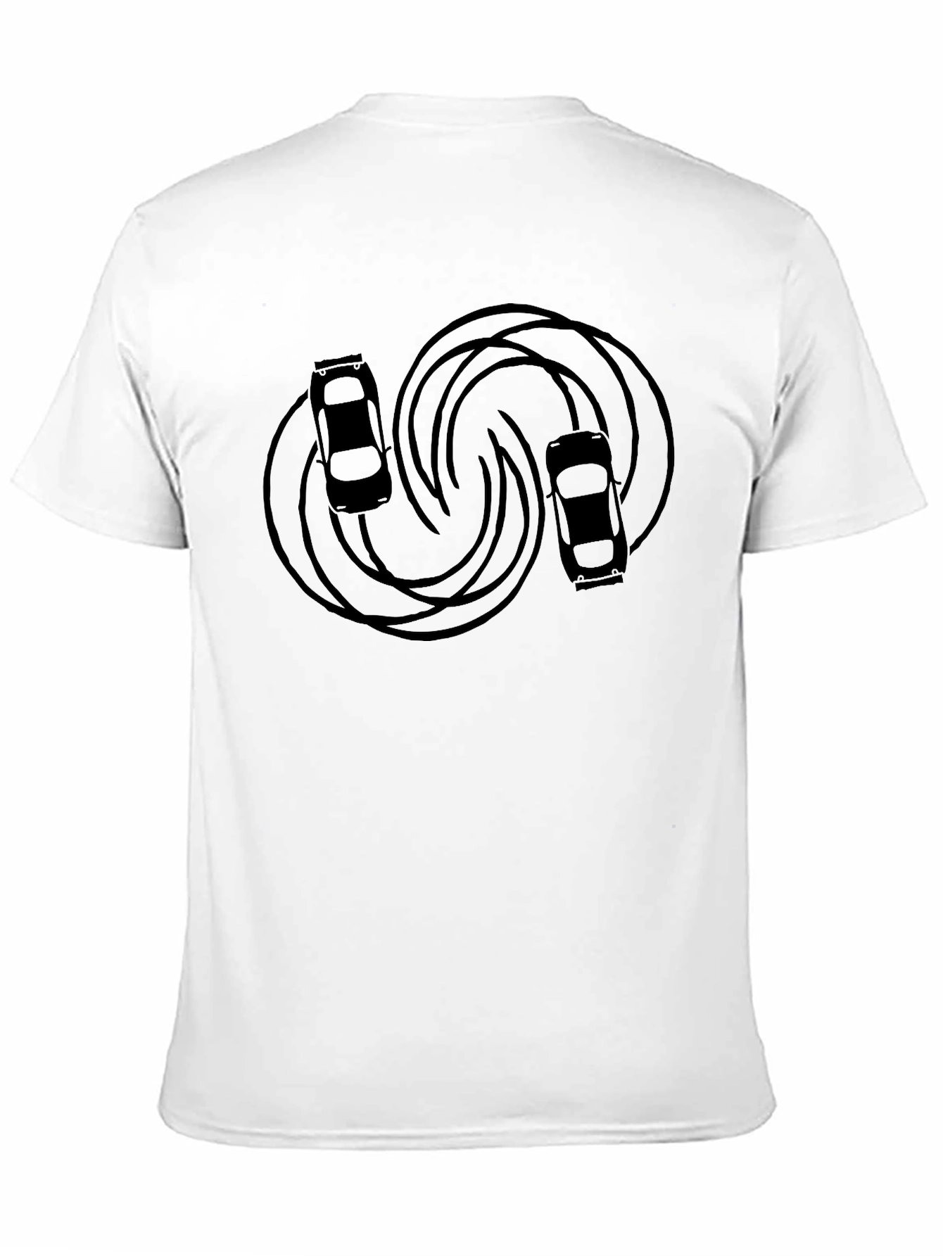 Drifting Cars Graphic Tee - Sleek Black T-Shirt