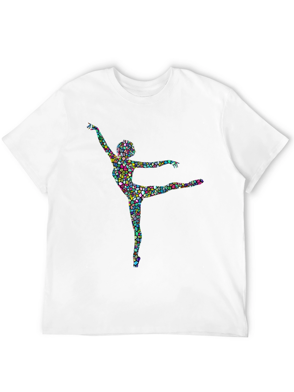 Mosaic Dancer Graphic Tee - Artistic Black T-Shirt