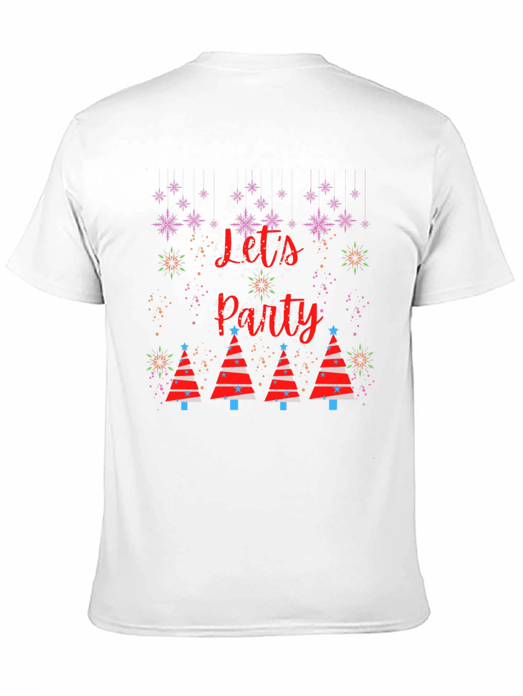 Festive Lets Party Christmas Tree Graphic T-Shirt