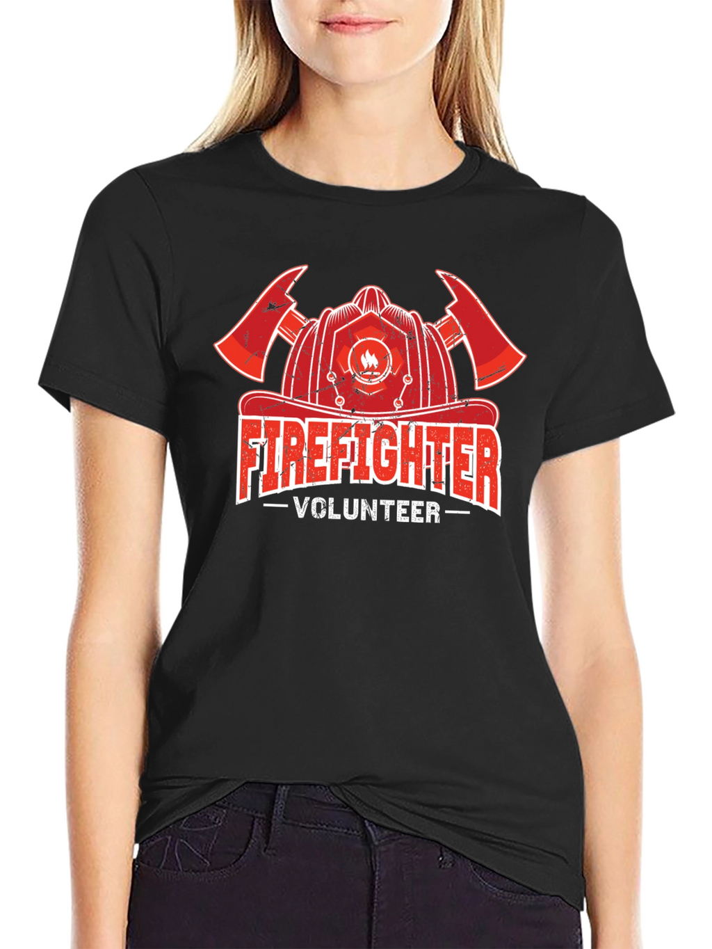 Firefighter Volunteer T-Shirt - Black
